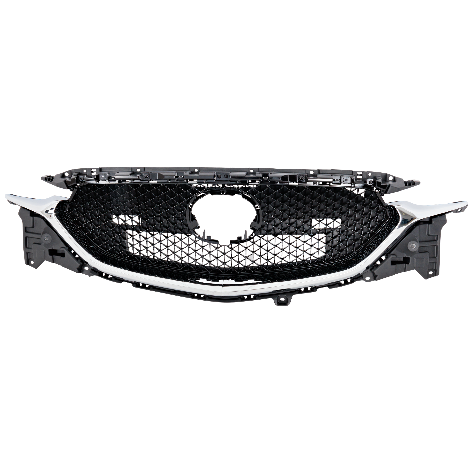 AM CX 5-17-21 GRILLE Painted Black Shell and Insert w Chrome Molding Plastic w o Around View Monitor SKU RM07010075 Partslink MA1200223 OEM KB8E50710J