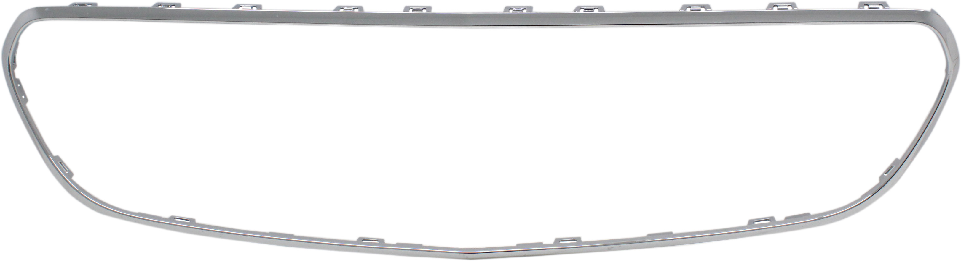 AM E CLASS 17-20 GRILLE MOLDING Bezel Chrome Exc. E43 E63 Models Convertible Coupe w o Luxury Pkg Sedan Wagon SKU RM07070002 Partslink MB1202106 OEM 2138850200