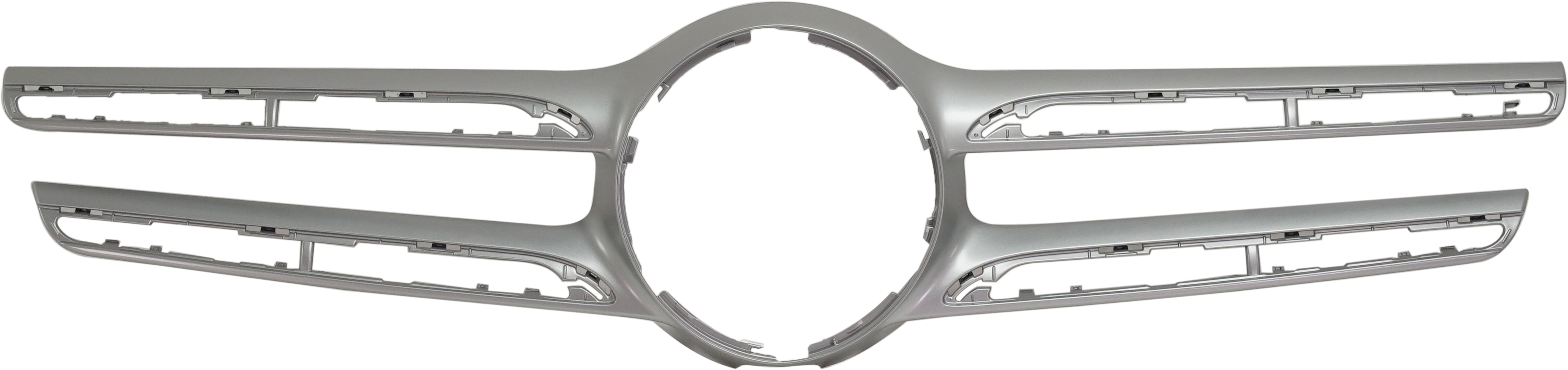 AM GLC300-16-19 GRILLE MOLDING Center Ptd Gray SUV w Distronic Cruise Control w Camera Hole SKU RM07070013 Partslink MB1210125 OEM 25388822009982