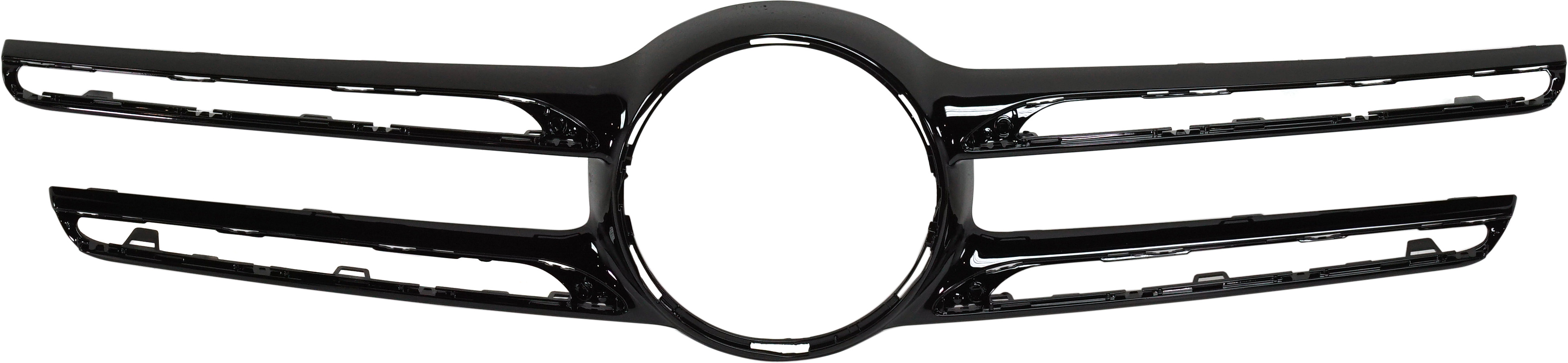 AM GLE CLASS 16-19 GRILLE MOLDING Black Exc. GLE63 AMG Model SUV w Night Pkg w o Cam Hole SKU RM07070018 Partslink MB1210129 OEM 16688803239040