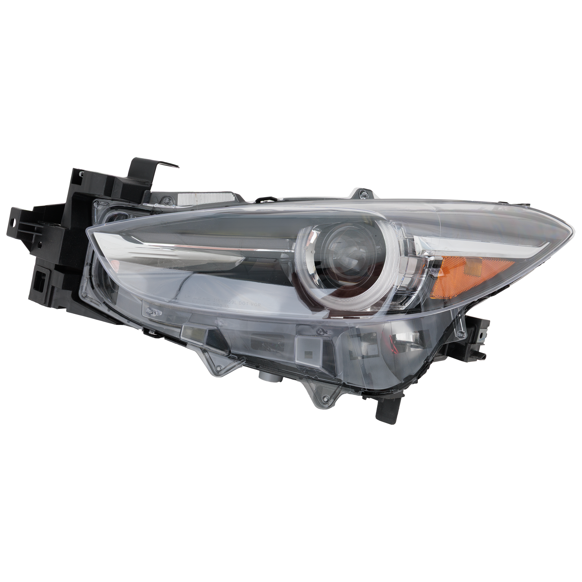 AM MAZDA 3-14-18 HEAD LAMP LH Assembly LED w Auto Level Control Sedan Hatchback CAPA SKU RM10010062Q Partslink MA2502150C OEM BBNW51041