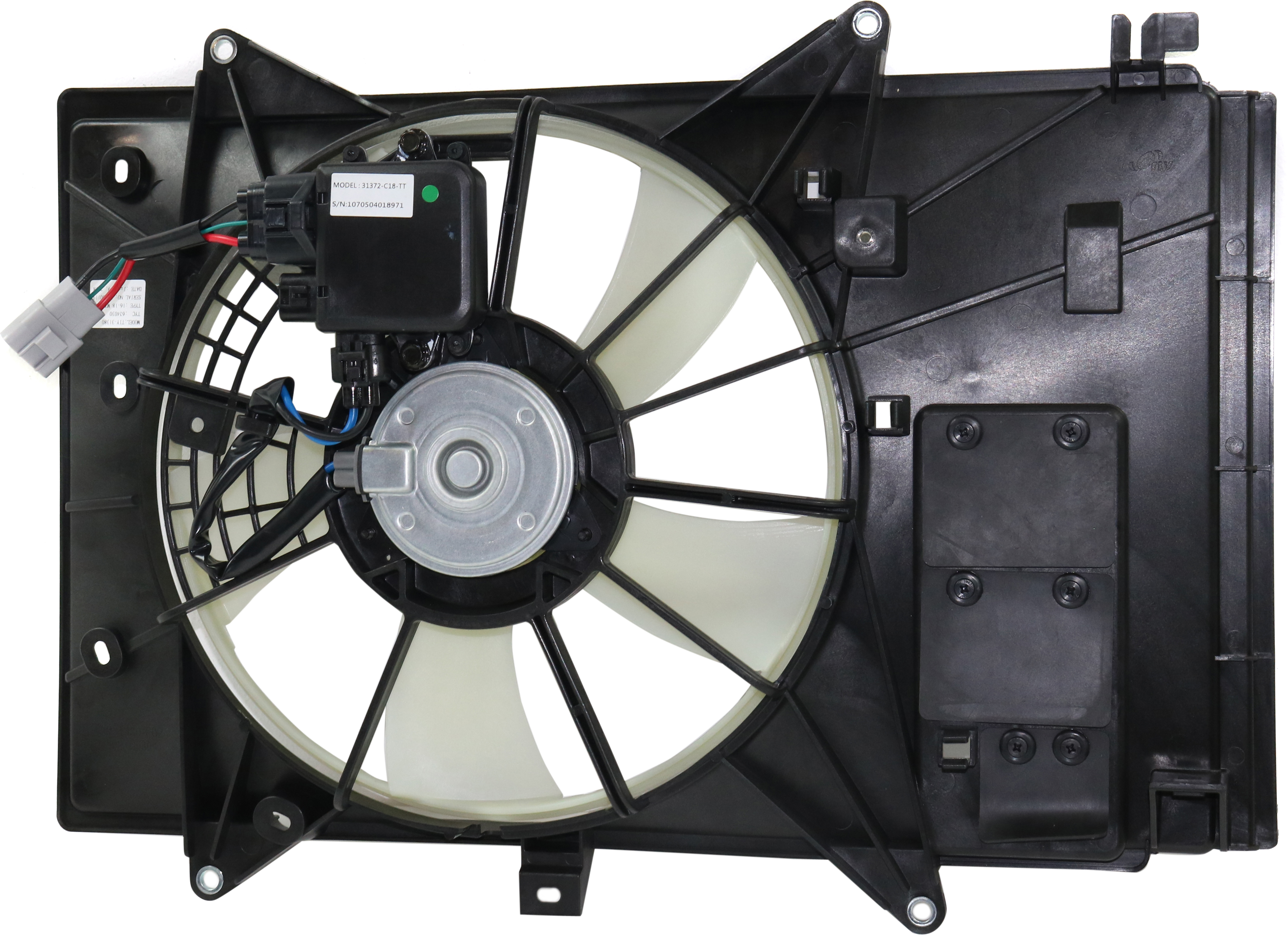 AM CX 3-16-22 RADIATOR FAN ASSEMBLY w Control module SKU RM16090003 Partslink MA3115166 OEM PEHH15025