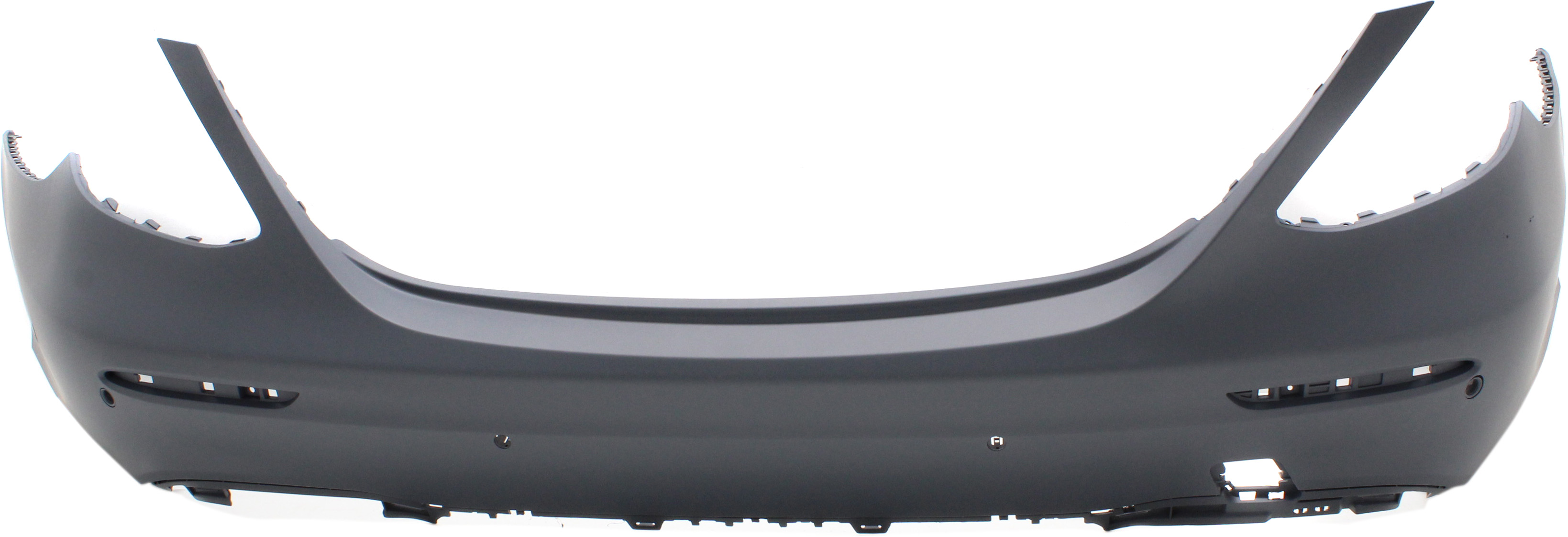 AM E CLASS 17-20 REAR BUMPER COVER Primed E300 E350 E400 E450 w o Luxury Pkg w Active Park Assist Sensor Holes Sedan SKU RM76010024P Partslink MB1100402 OEM 2138850801649999-2138850801999
