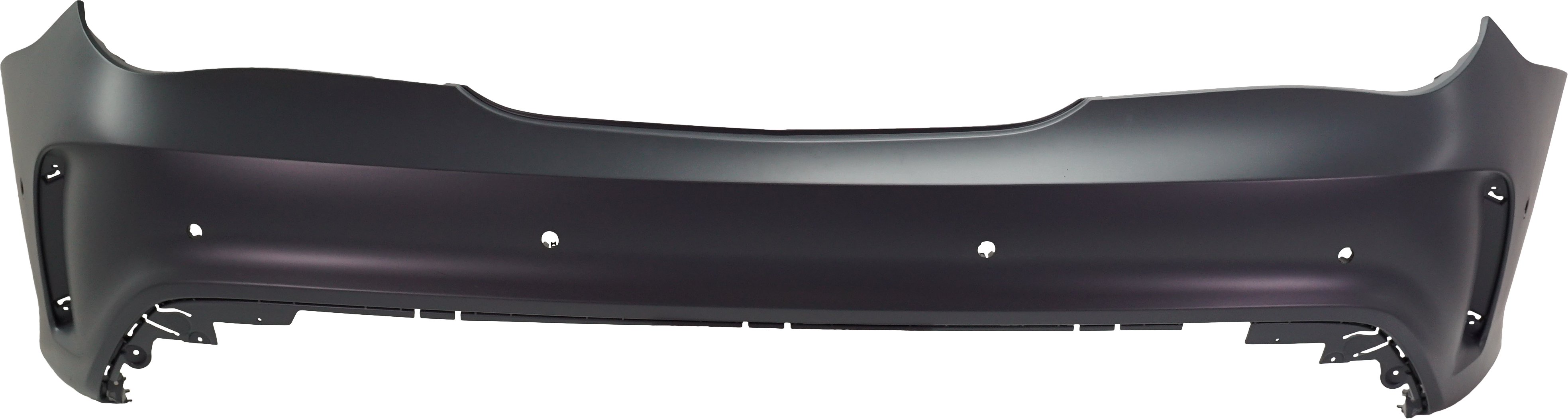 AM CLA250 CLA45 AMG 17-19 REAR BUMPER COVER Primed CLA250 w AMG Styling Pkg w Active Park Assist Sensor Holes SKU RM76010035P Partslink MB1100413 OEM 11788045019999