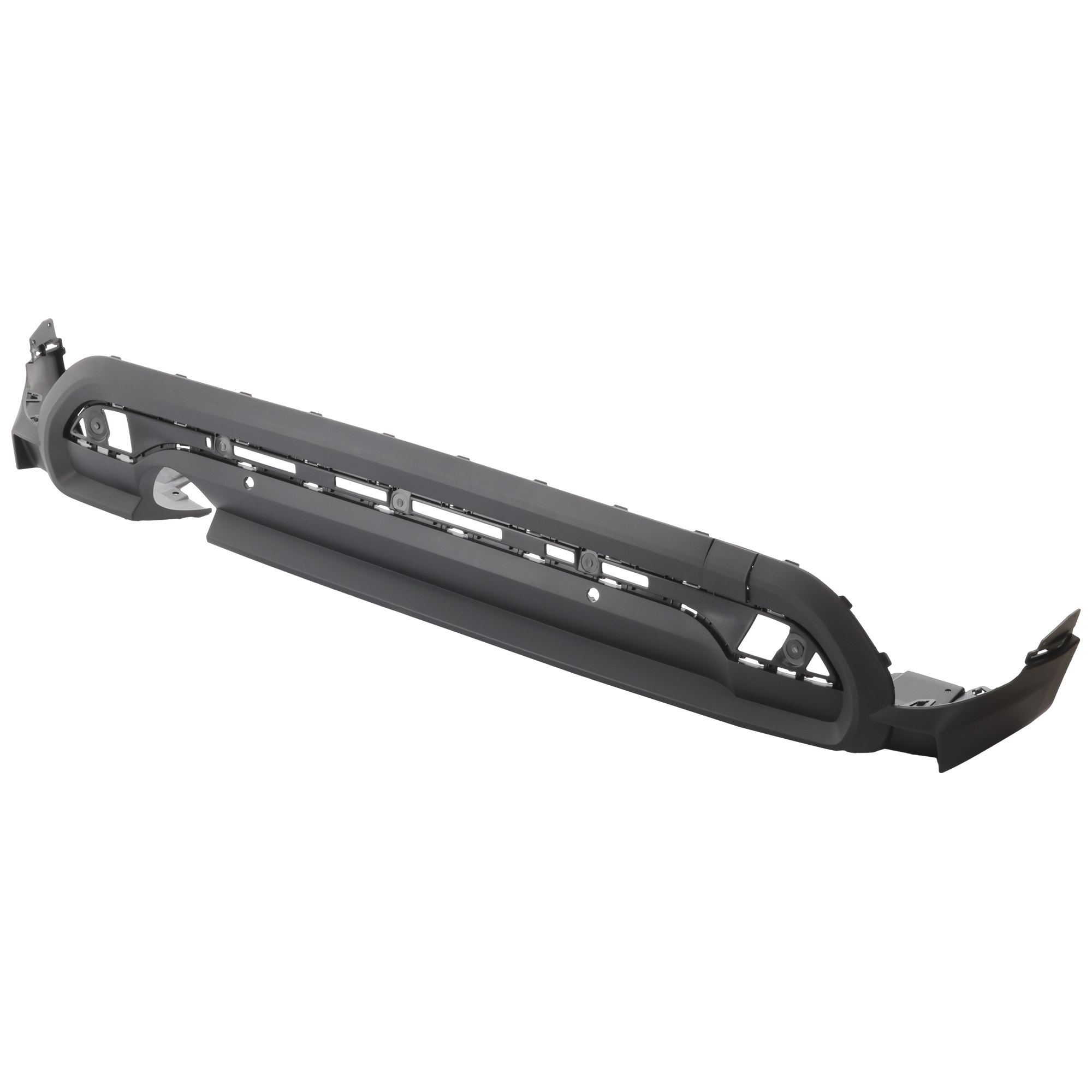 AM COOPER 22-23 REAR BUMPER COVER Lower Panel Textured Black w Park Distance Assist Sensor Holes 4 Door Hatchback Base Model SKU RM76010166 Partslink MC1195110 OEM 51125A3CAC6