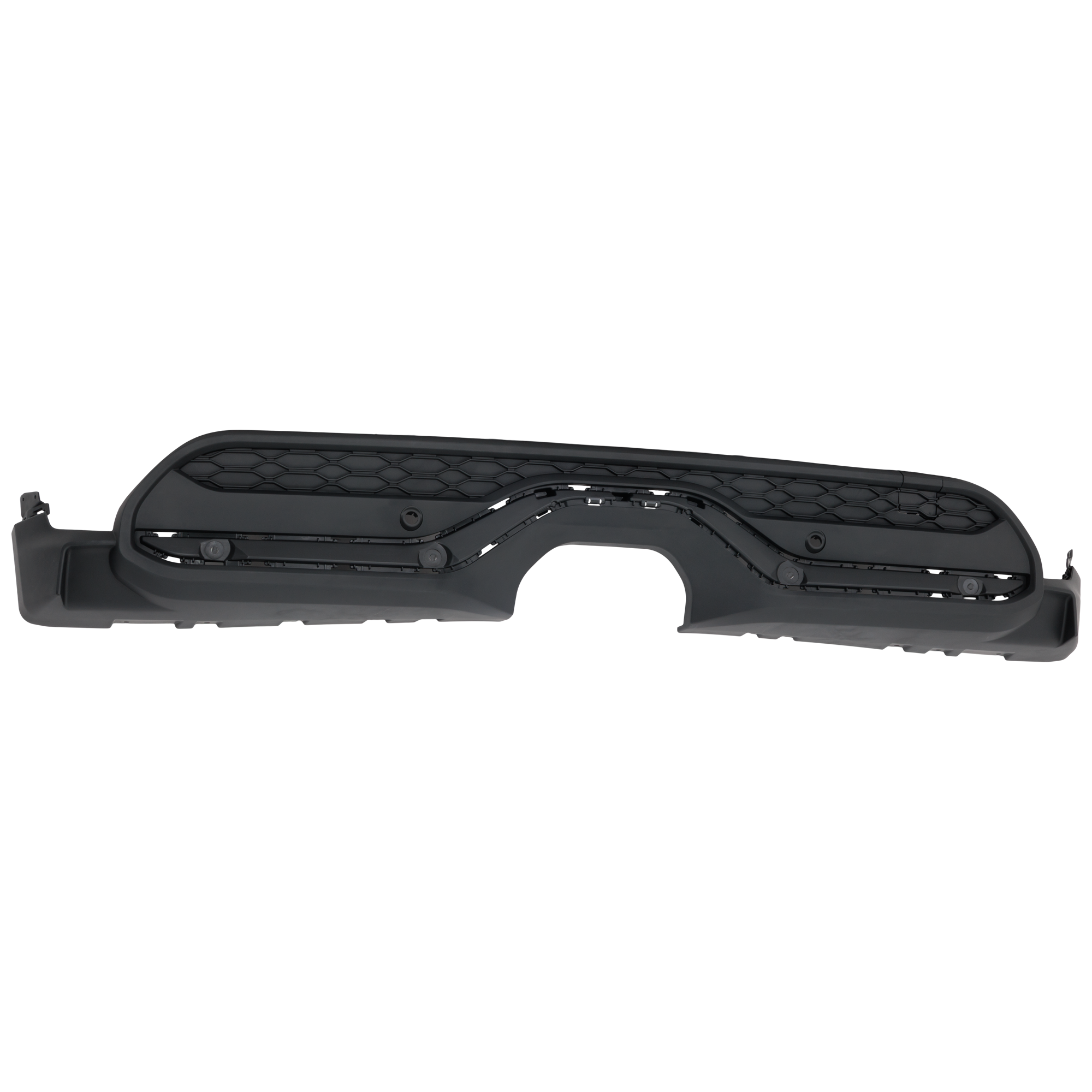 AM COOPER 22-24 REAR BUMPER COVER Lower Panel Textured Black w Park Distance Assist Sensor Holes w o John Cooper Works Package S Model F56 F57 Body SKU RM76010191 Partslink MC1115113 OEM 51125A3C9B8
