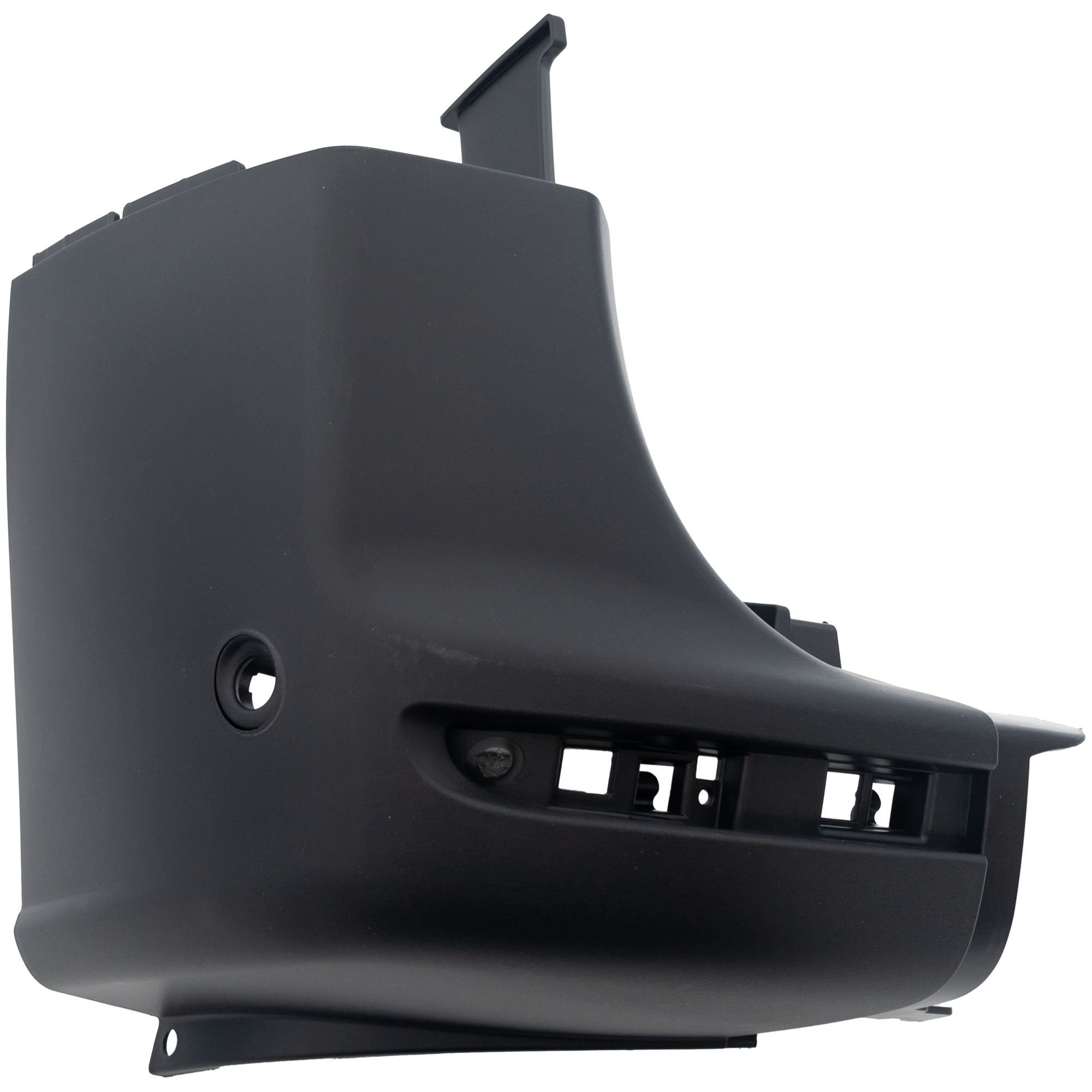 AM MERCEDES BENZ SPRINTER 19-22 REAR BUMPER END LH Textured Black w Blind Spot Detection w Parking Aid Sensor Holes SKU RM76110010 Partslink MB1116102 OEM 90788544009K83