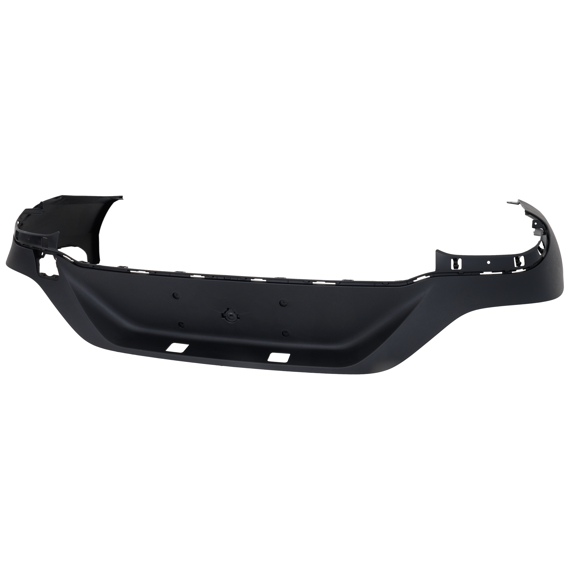 AM GLC300-20-22 REAR LOWER VALANCE Plastic Textured Black w o AMG Styling Package w o Active Park Assist Sensor Holes SKU RM76430037 Partslink MB1115125 OEM 2538852503