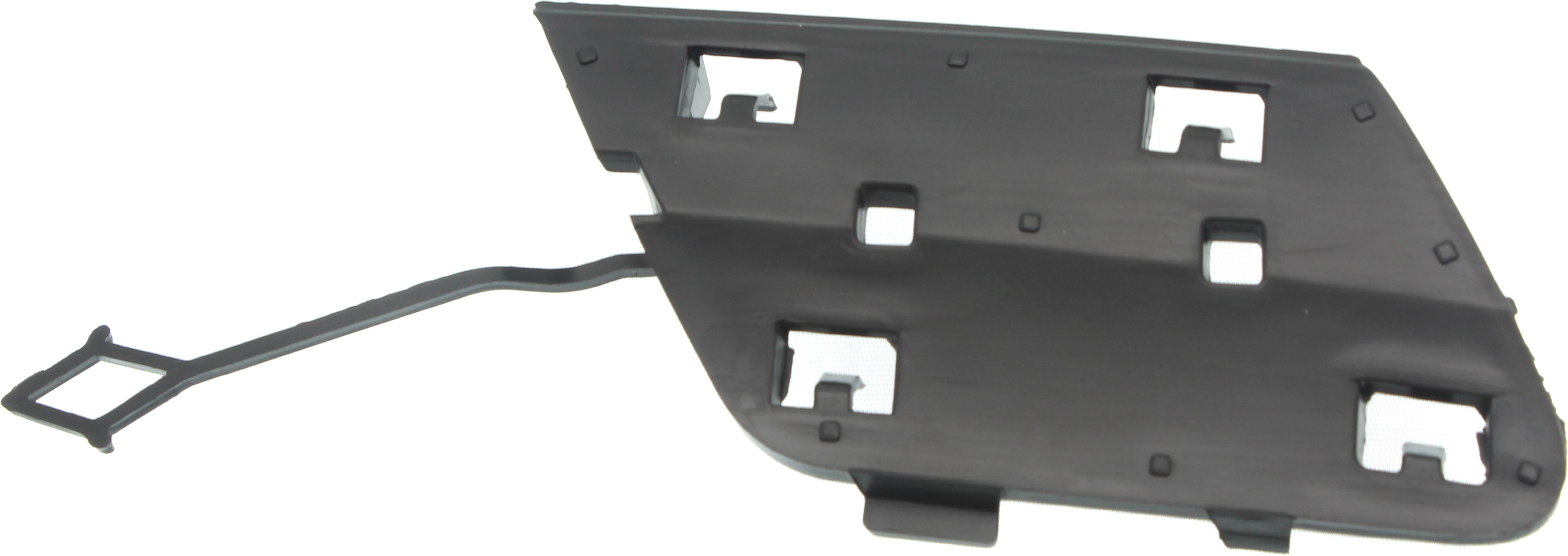 AM E CLASS 14-16 REAR BUMPER TOW HOOK COVER RH Lower Textured Black w AMG Styling Package Sedan SKU RM76690005 Partslink MB1129124 OEM 2128850356