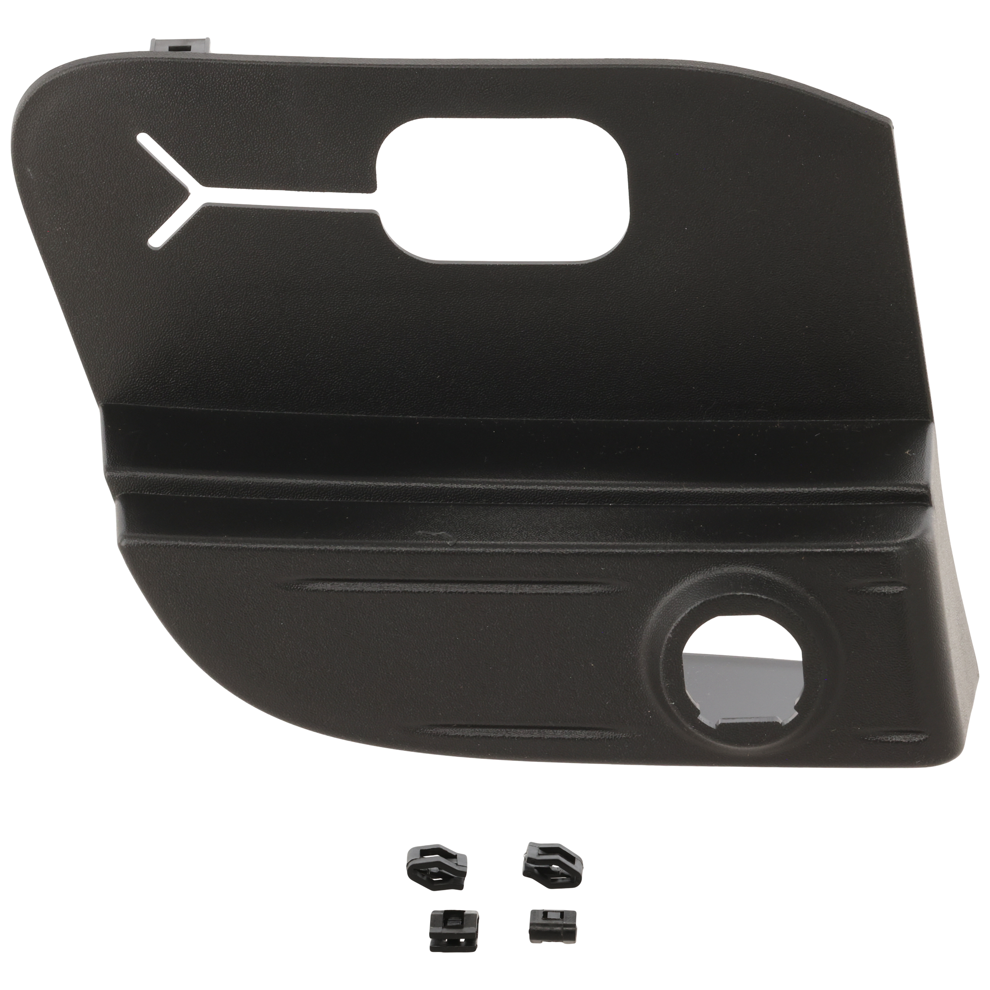 AM TITAN 17-19 FRONT HITCH COVER LH Black w Parking Aid Sensor Holes Extended Cab Exc. S SV Models Crew Cab SKU RN01440012 Partslink NI1029116 OEM 622579FS0B