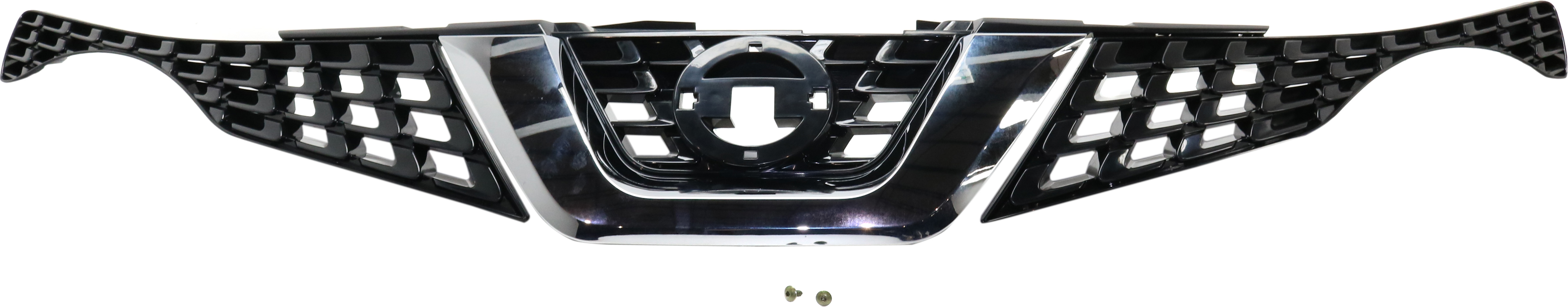 AM JUKE 15-17 GRILLE Paintable Shell and Insert w Chrome Molding w Around View Monitor S SL SV Models CAPA SKU RN07010003Q Partslink NI1200276C OEM 620703YM1B
