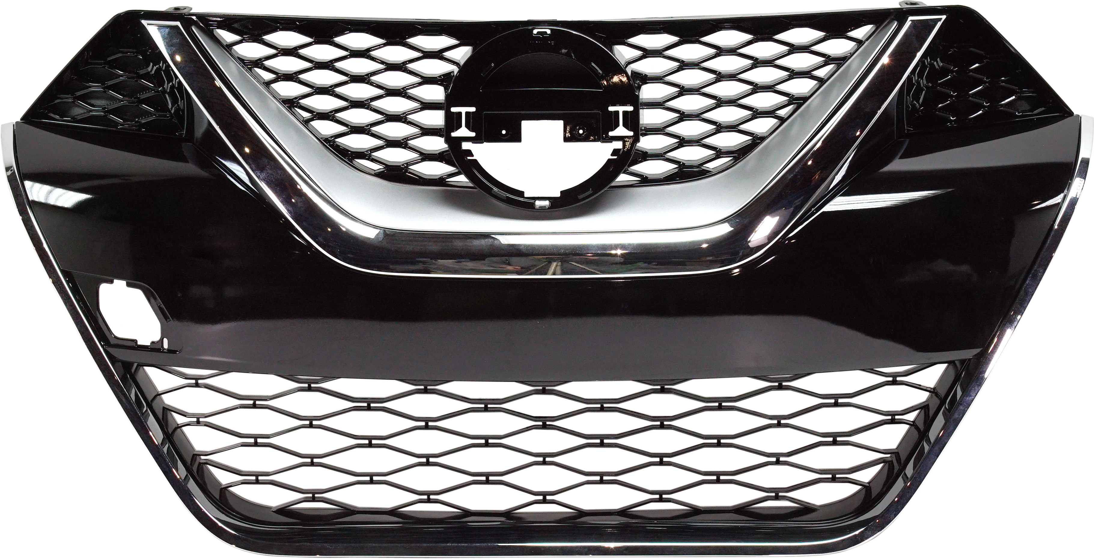 AM MAXIMA 16-17 GRILLE Painted Black w Chrome and Silver Molding Exc. Platinum Model SKU RN07010006 Partslink NI1200284 OEM 623104RA0A