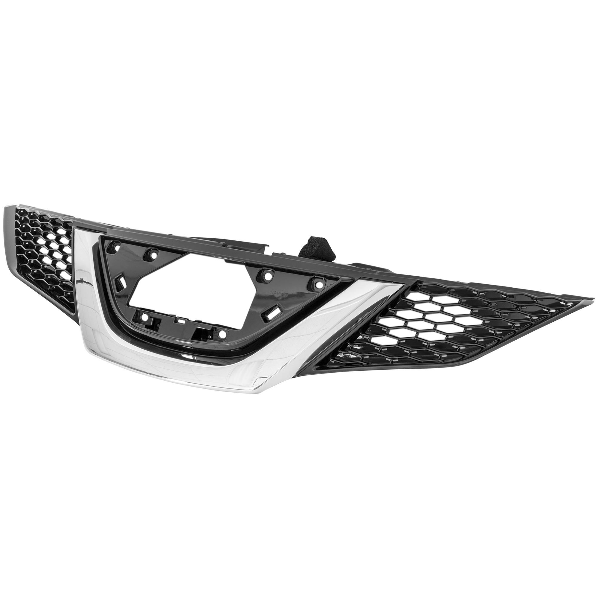 AM ROGUE SPORT 18-19 GRILLE Painted Black Shell And Insert w Chrome Molding w o Intelligent Cruise Control CAPA SKU RN07010035Q Partslink NI1200312C OEM 623106MG0B