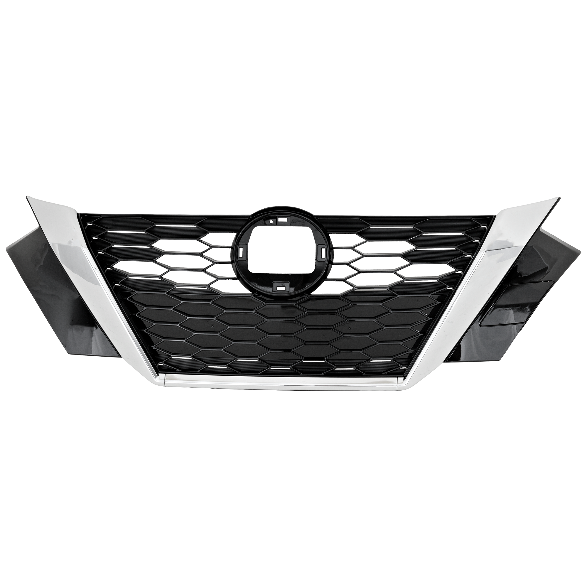 AM SENTRA 20-23 GRILLE Black Shell with Chrome Insert w o Camera Hole SKU RN07010038 Partslink NI1200316 OEM 623106LB0A