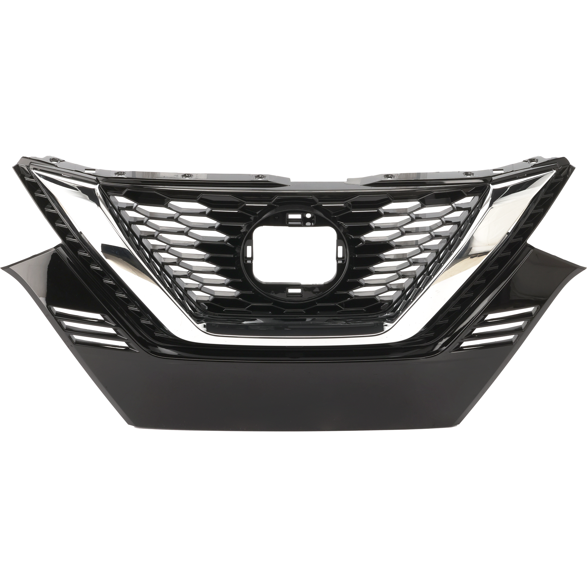 AM ROGUE SPORT 20-22 GRILLE Painted Black Shell and Insert w Chrome Molding w Camera Hole SKU RN07010042 Partslink NI1200319 OEM 623106MR5A
