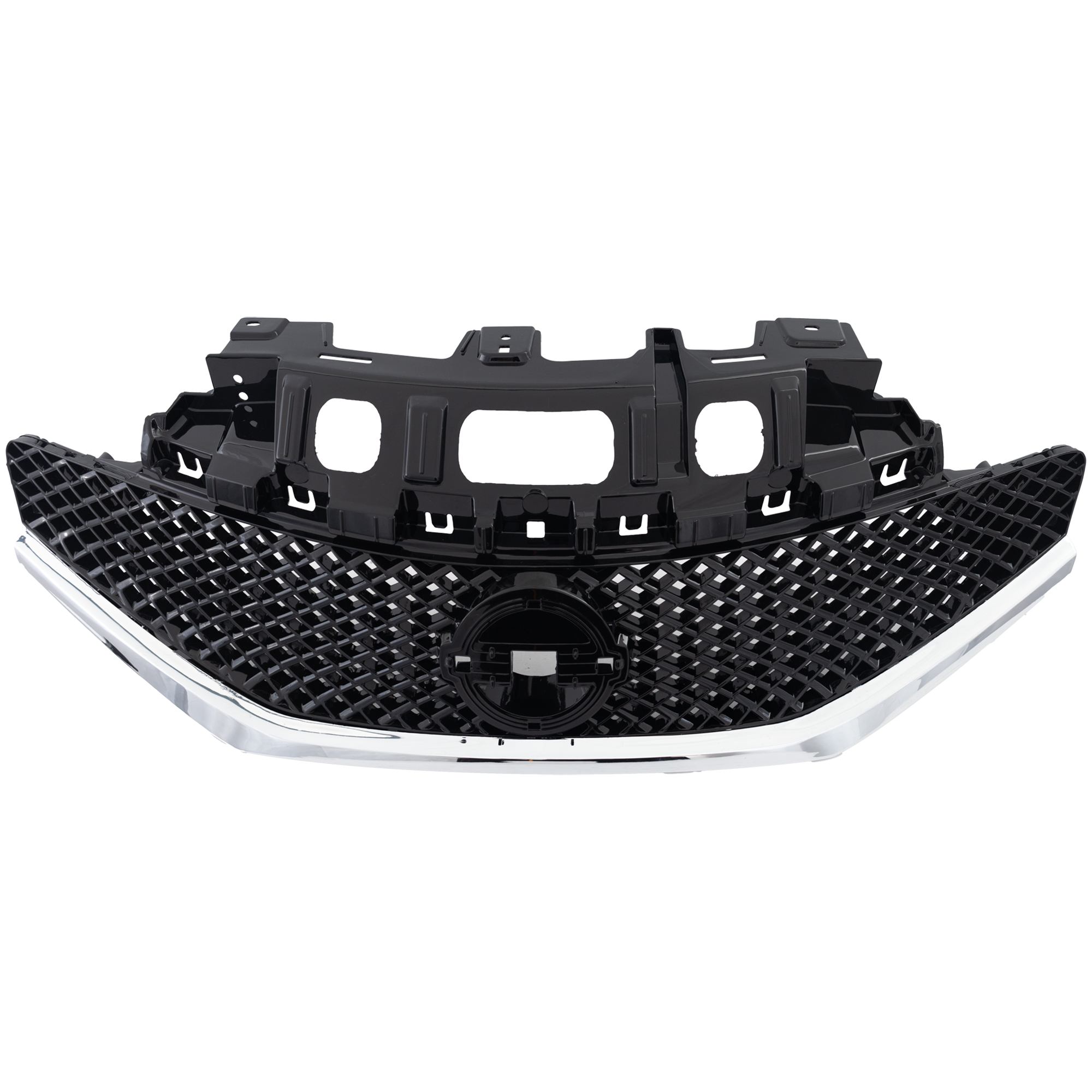 AM VERSA NOTE 15-16 GRILLE Painted Black Shell and Insert w Chrome Molding SR Model SKU RN07010065 Partslink NI1200321 OEM 623103WF0A