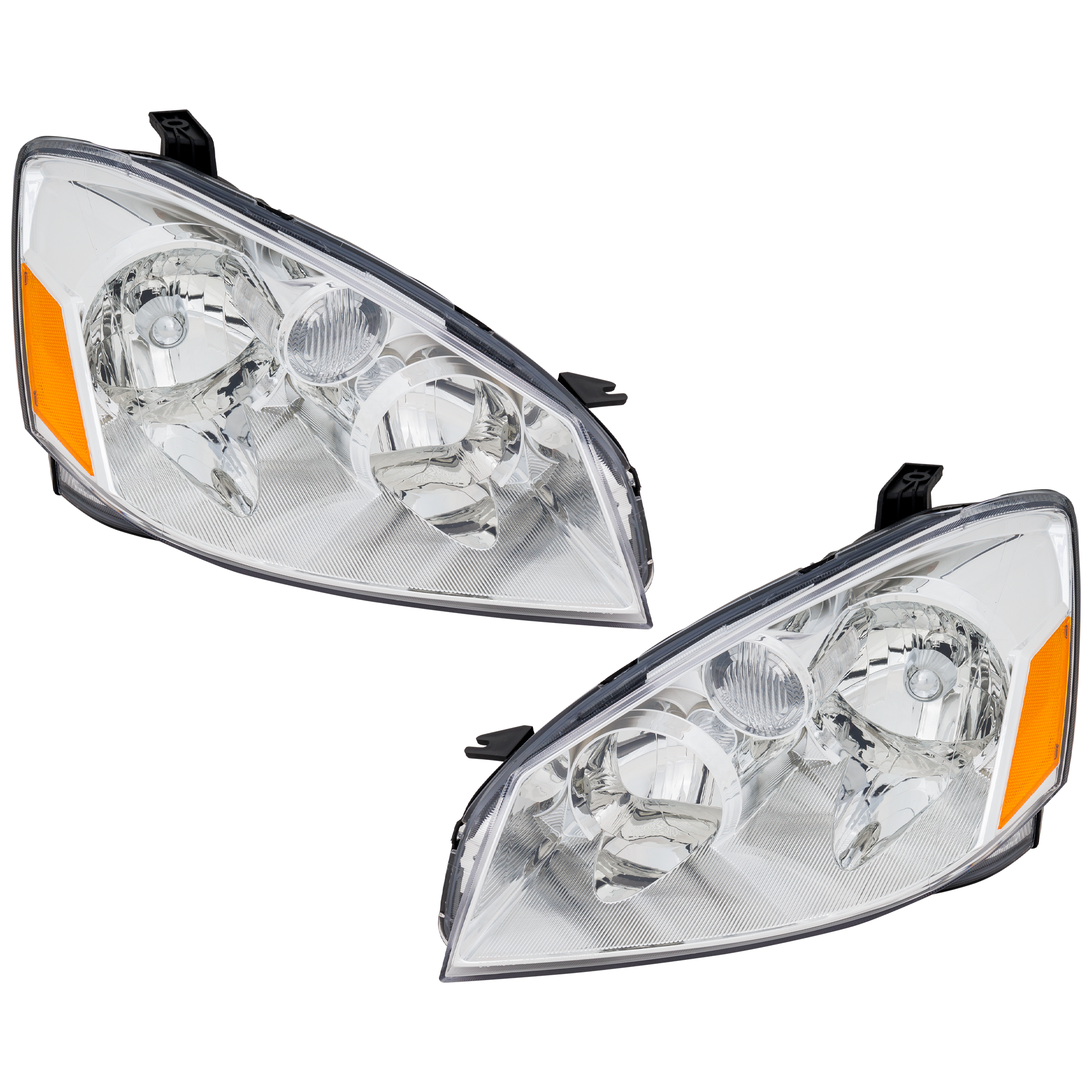 AM ALTIMA 05-06 HEAD LAMP RH AND LH Lens and Housing Black Bezel w o HID 2 Piece SKU RN10010042 Partslink NI2505122 OEM 26060ZB525-26010ZB525