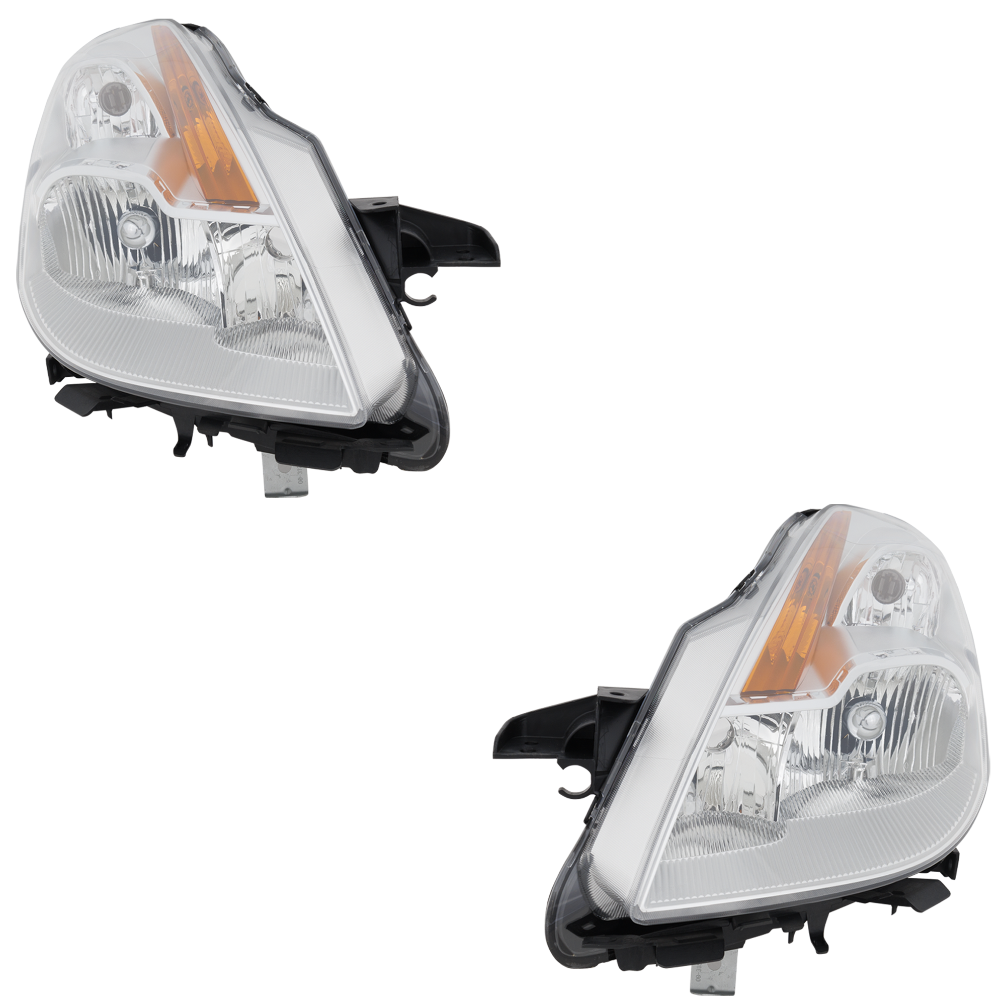 AM ALTIMA 08-09 HEAD LAMP RH AND LH Lens and Housing Chrome Bezel Halogen w o HID Coupe 2 Piece SKU RN10010049 Partslink NI2505119 OEM 26060JB10A 26010JB10A
