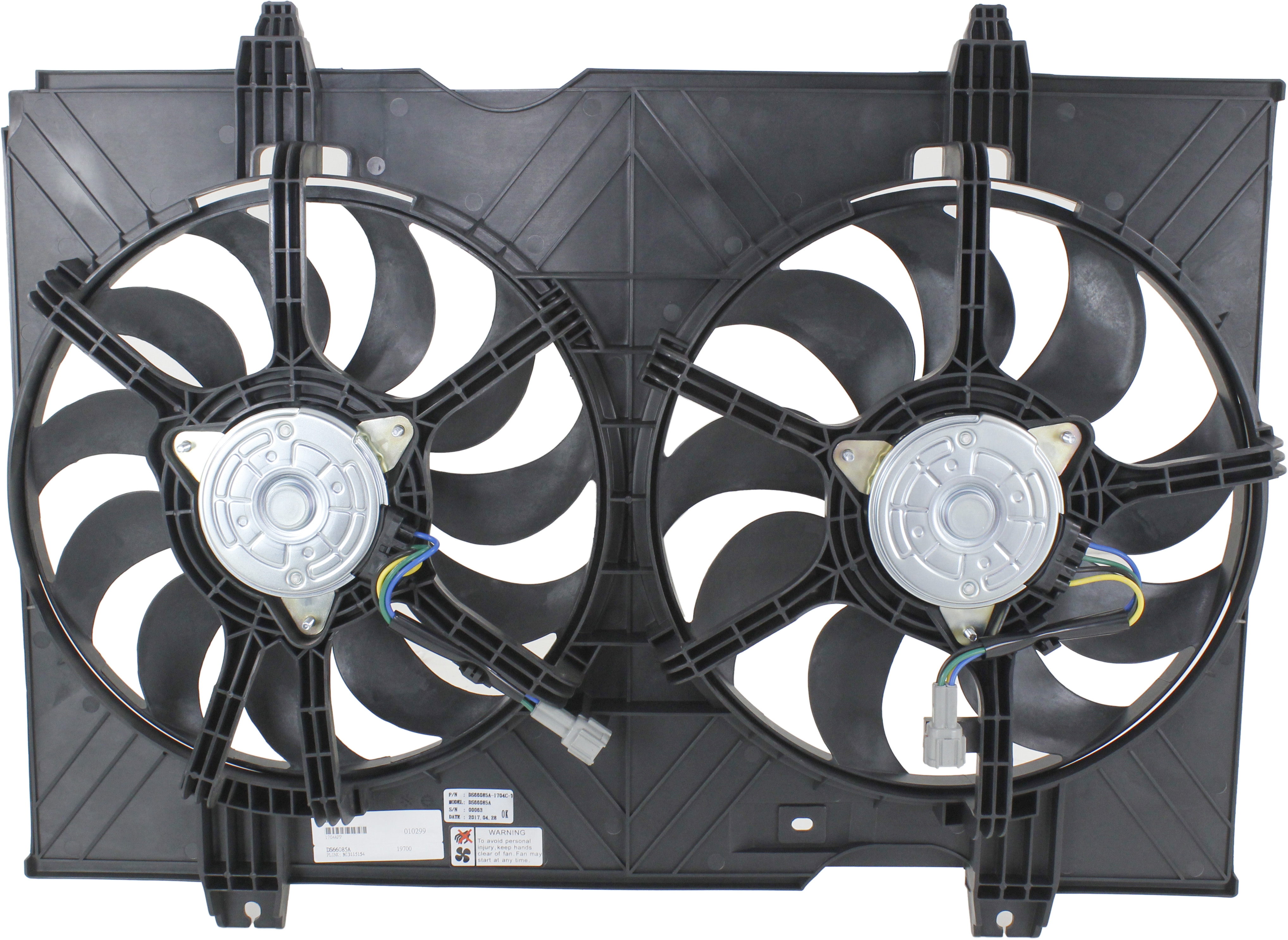 AM NV200-13-21 RADIATOR FAN ASSEMBLY Dual Fan SKU RN16090001 Partslink NI3115154 OEM 214813LM0A
