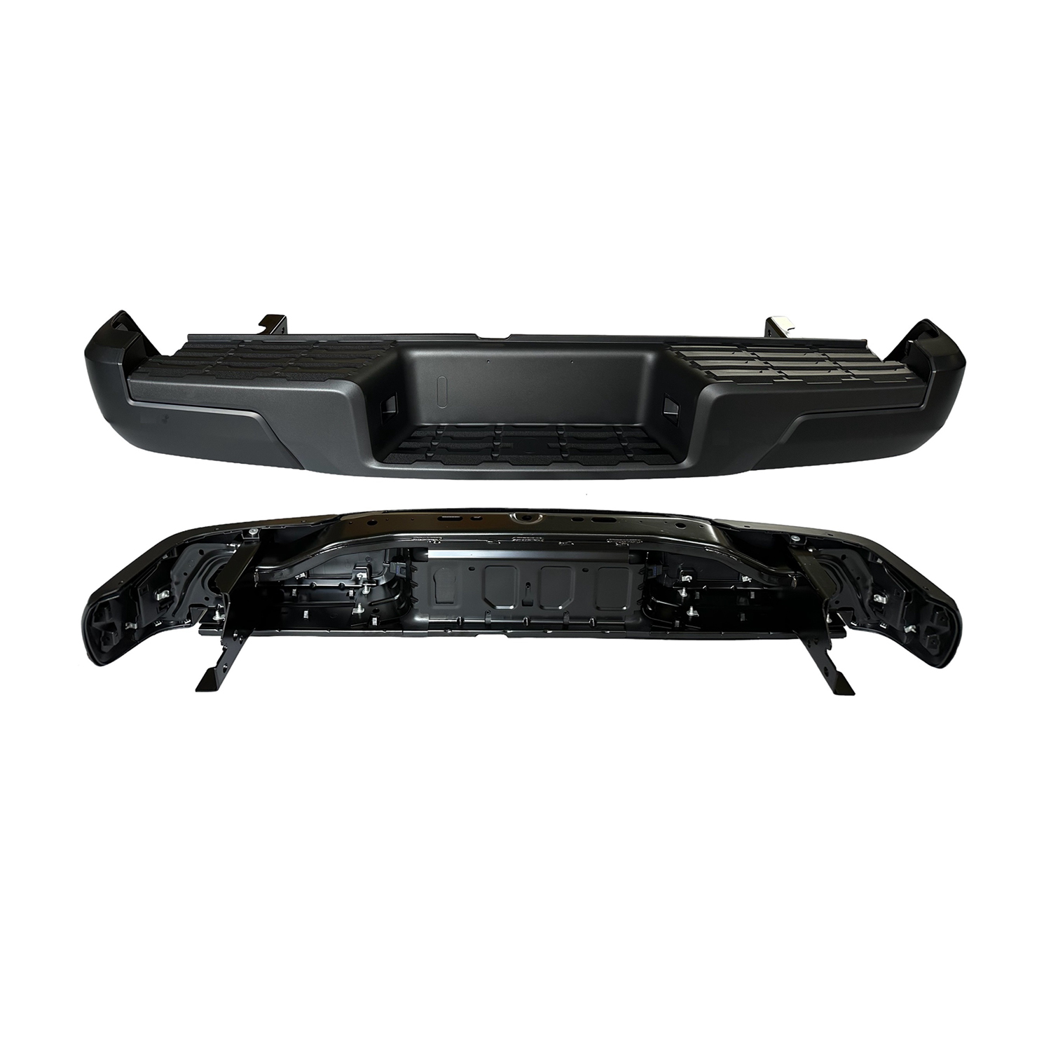 AM FRONTIER 22-23 STEP BUMPER FACE BAR AND PAD w Pad Provision w o Mounting Bracket Black S Model w o Blind Spot Sensor and Parking Aid Sensor Holes SKU RN82560018 Partslink NI1103148 OEM 850109BU0A PFM