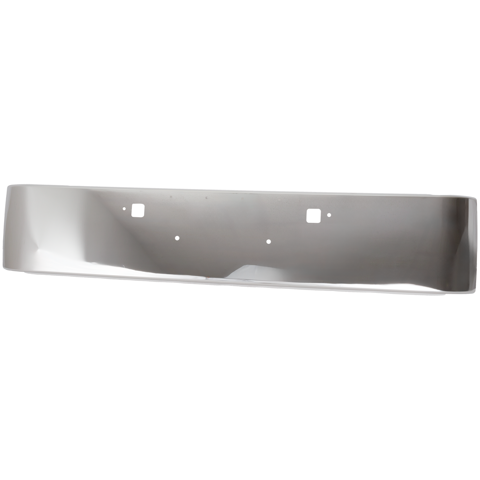 AM PETERBILT 388-389-08-23 FRONT BUMPER Chrome Stainless Steel w o Fog Light Hole Dual License Plate Mount Texas Square Type SKU RP01010004 HD OEM Heavy Duty