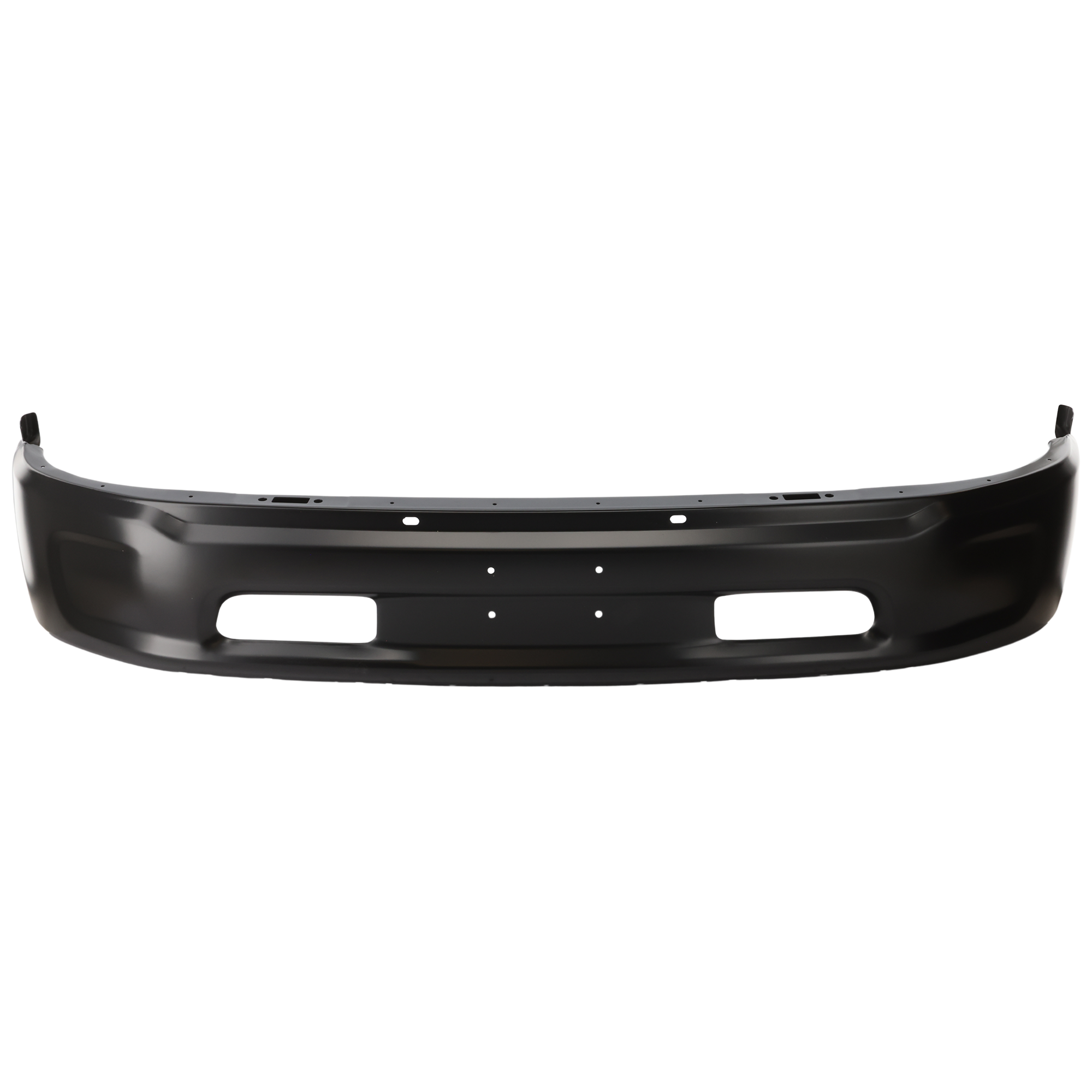 AM RAM 1500-14-18 FRONT BUMPER Lower Painted Black 2 Piece w Ram Logo w o Fog Light Holes w o Parking Aid Sensor Holes Includes 19-21-1500 Classic SKU RR01010001 Partslink CH1002401 OEM 68160856AC
