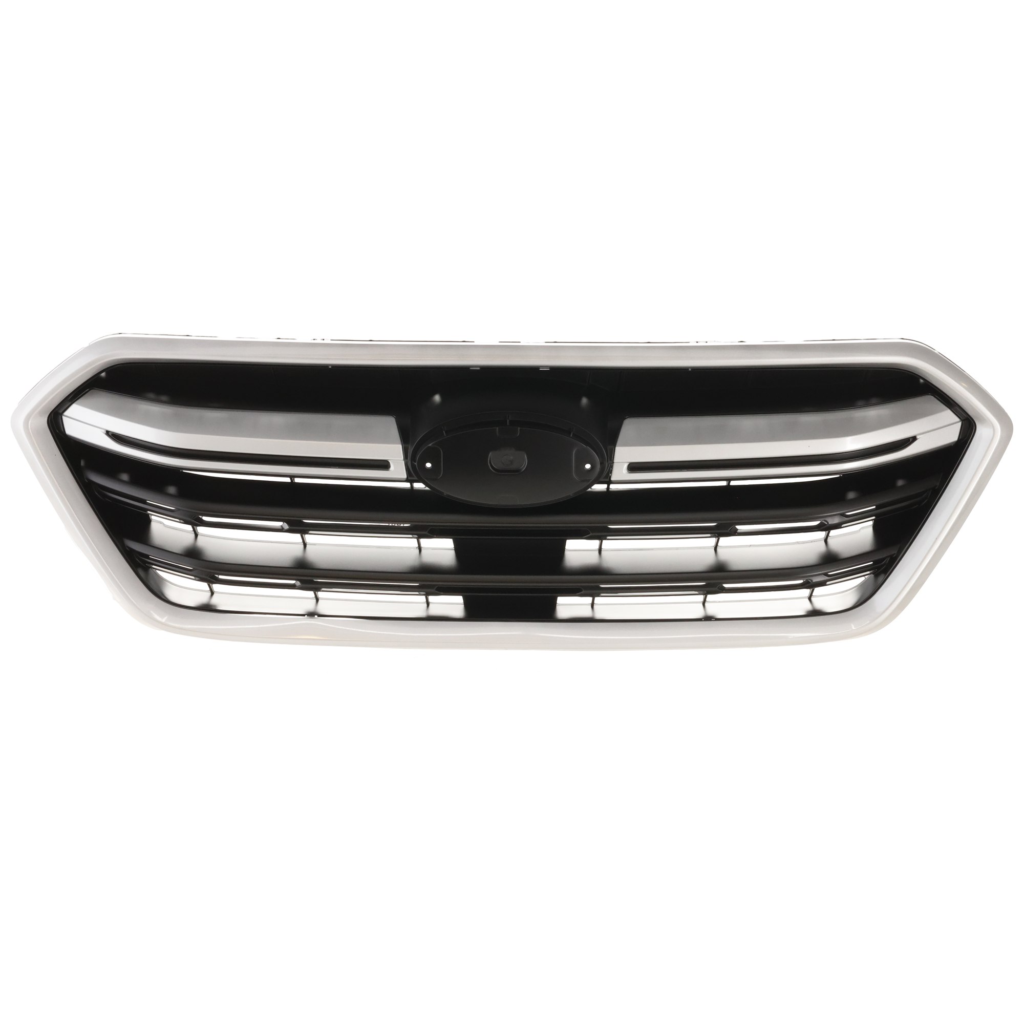 AM OUTBACK 18-19 GRILLE Painted Black Shell and Insert w Silver Molding 18-18 w o 50th Anniversary Edition SKU RS07010007 Partslink SU1200173 OEM 91121AL16B