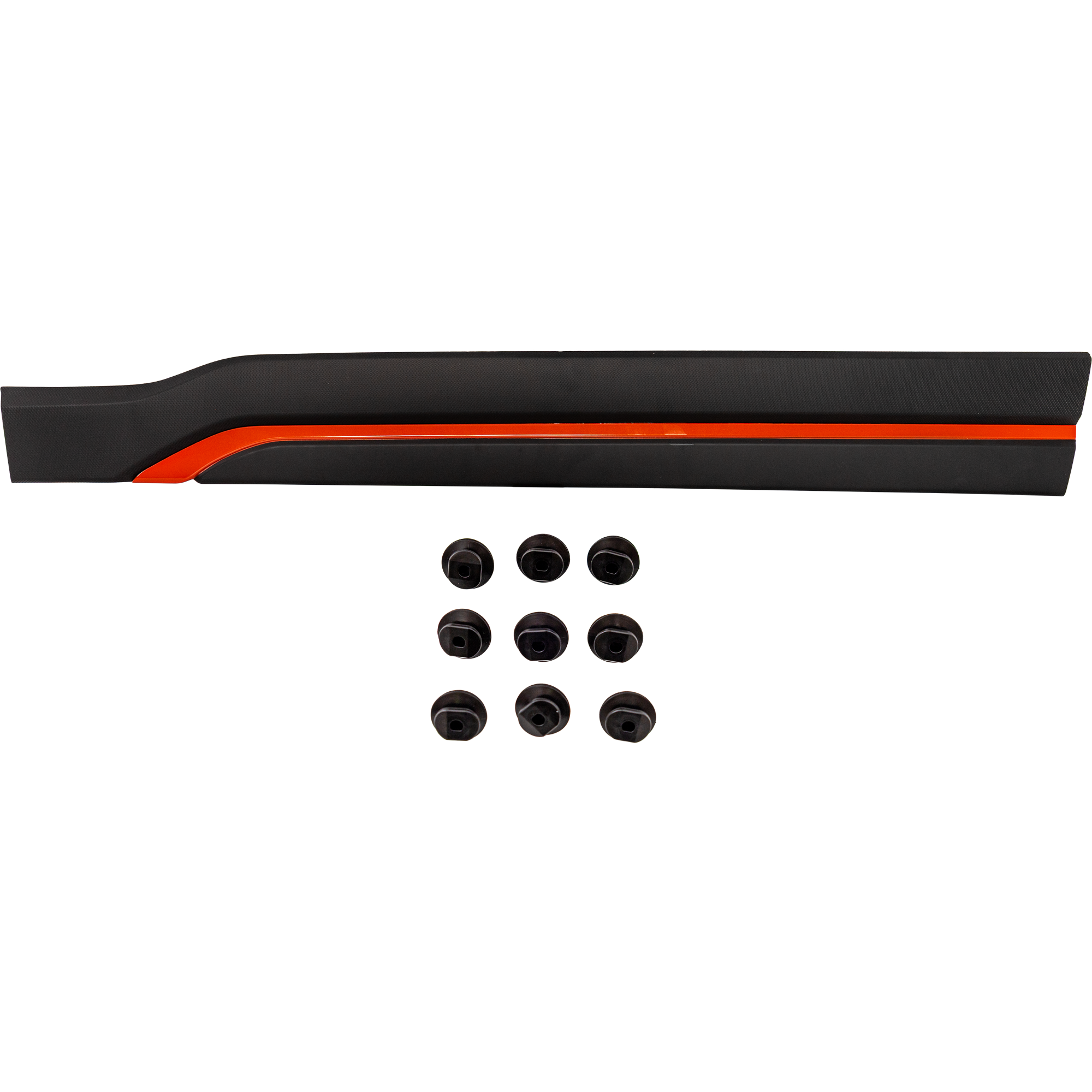 AM FORESTER 19-24 FRONT DOOR MOLDING LH Lower Assembly Textured Black w Red Trim Sport Model SKU RS46170012 Partslink SU1304106 OEM 91112SJ370