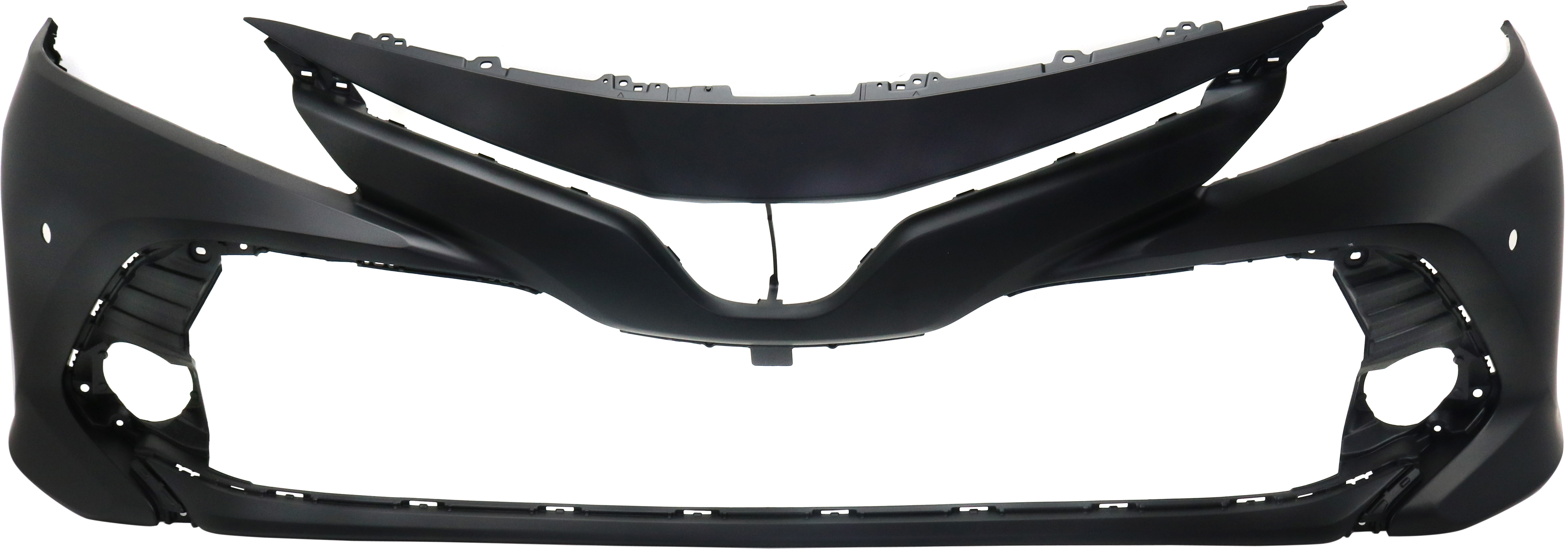 AM CAMRY 18-20 FRONT BUMPER COVER Primed L LE XLE Hybrid LE Hybrid XLE Models w Parking Aid Sensor Holes CAPA SKU RT01030015PQ Partslink TO1000432C OEM 521190X937