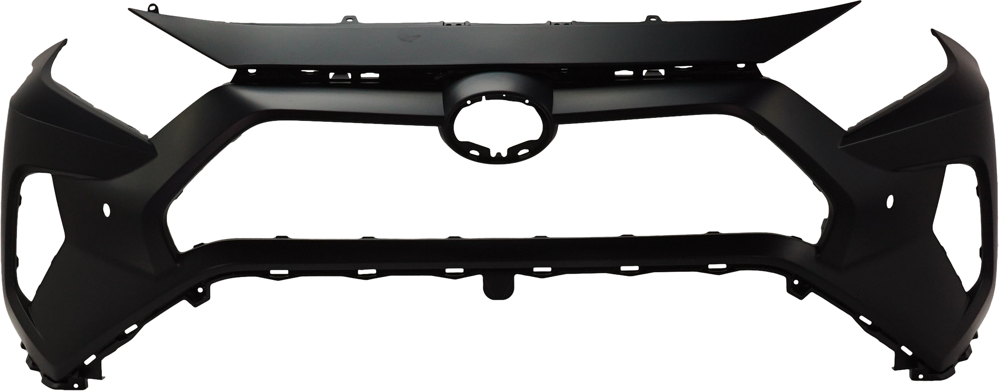 AM RAV4-19-25 FRONT BUMPER COVER Primed LE Limited XLE XLE Premium Hybrid Models North America Built Vehicle w Parking Aid Sensor Holes SKU RT01030049P Partslink TO1000450 OEM 521190R920