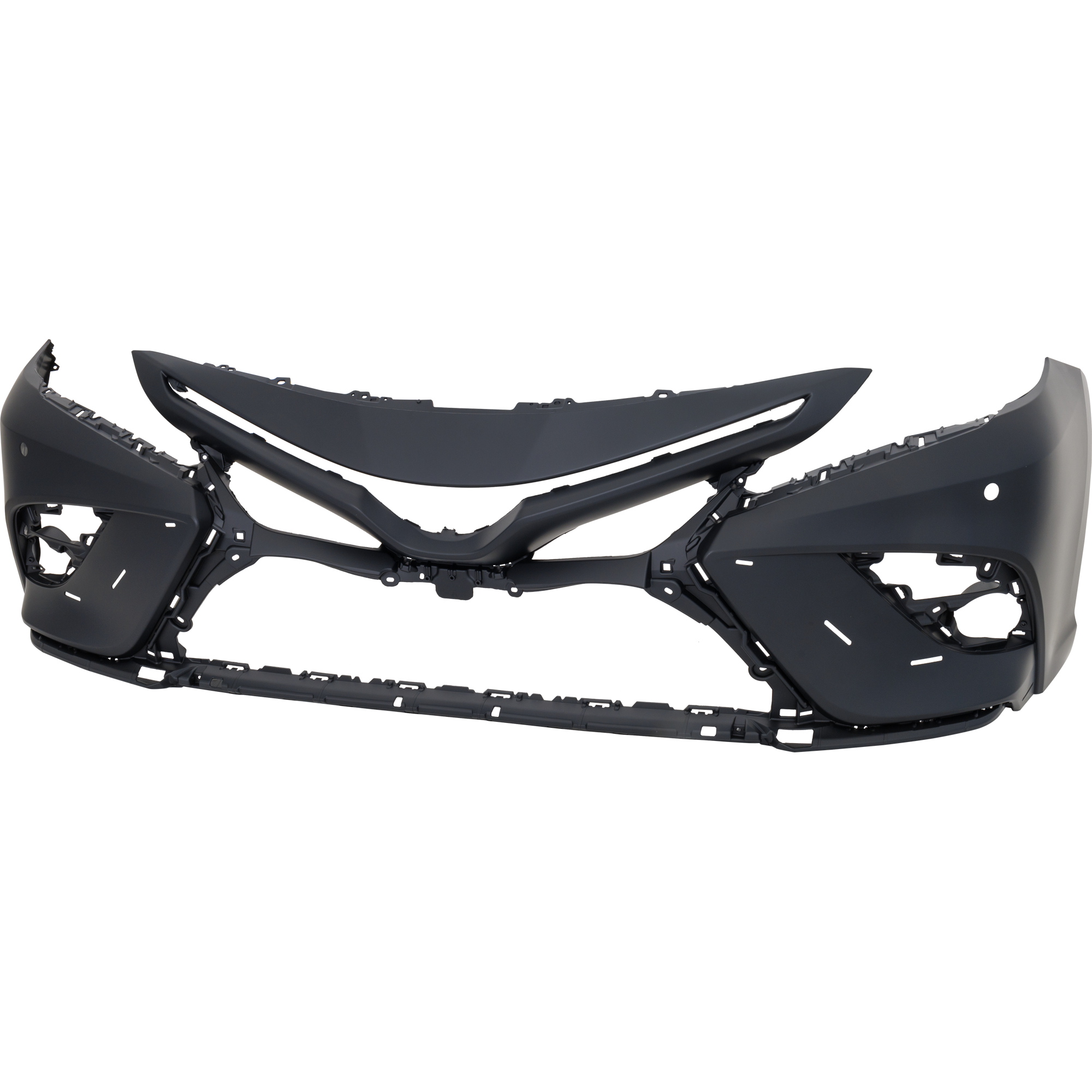 AM CAMRY 21-24 FRONT BUMPER COVER Primed XSE w o TRD Pkg w Camera Hole Hybrid XSE Models w Parking Aid Sensor Holes CAPA SKU RT01030078PQ Partslink TO1000472C OEM 521190X955