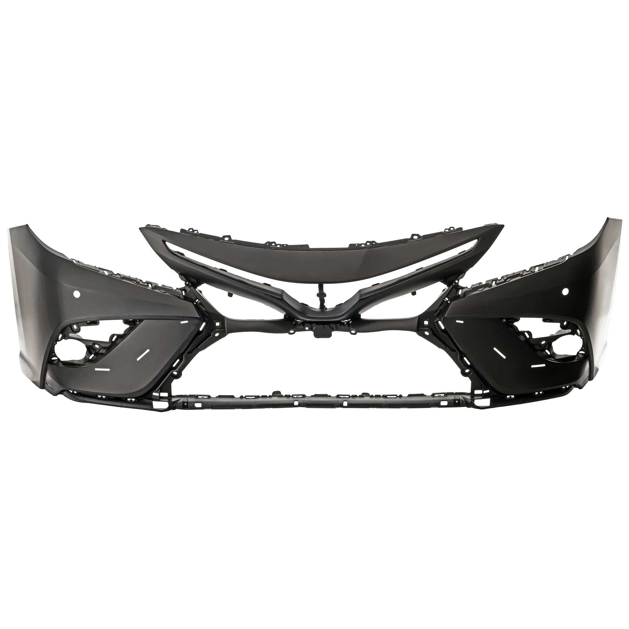 AM CAMRY 21-24 FRONT BUMPER COVER Primed XSE w o TRD Pkg w Camera Hole Hybrid XSE Models w Parking Aid Sensor Holes SKU RT01030078P Partslink TO1000472 OEM 521190X955