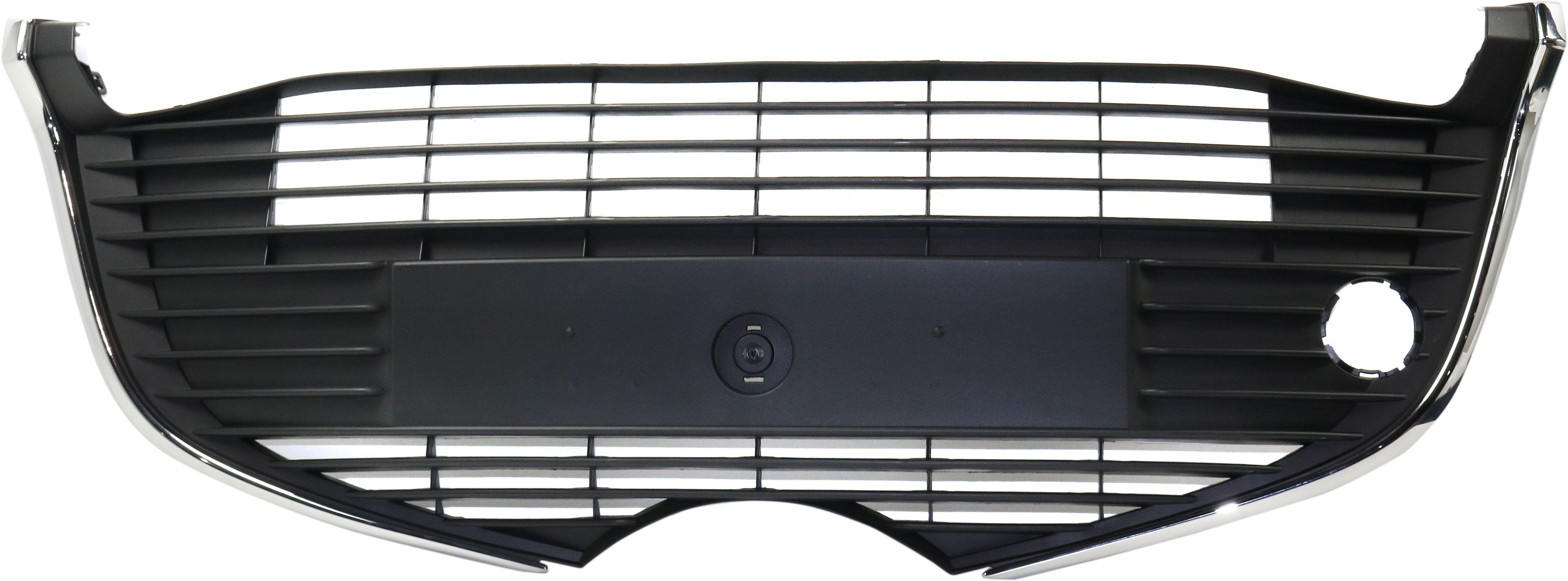 AM YARIS 15-17 FRONT BUMPER GRILLE Textured w Chrome Trim w o Fog Light Holes Hatchback SKU RT01530002 Partslink TO1036162 OEM 531020D040