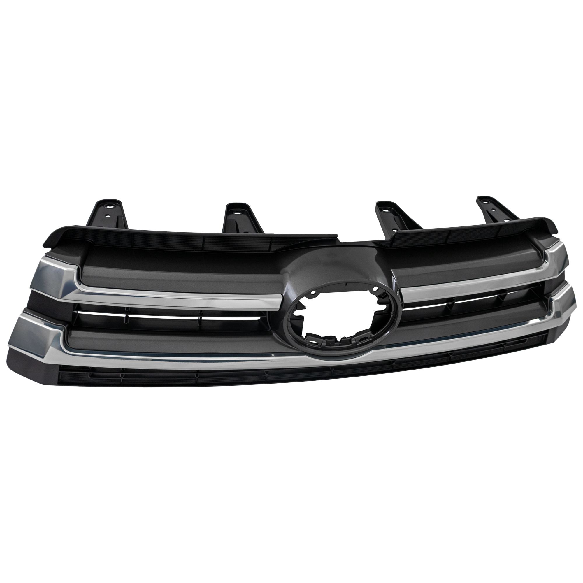 AM HIGHLANDER 17-18 GRILLE Black Shell and Insert w Gray and Chrome Molding SKU RT07010014 Partslink TO1200427 OEM 531010E240