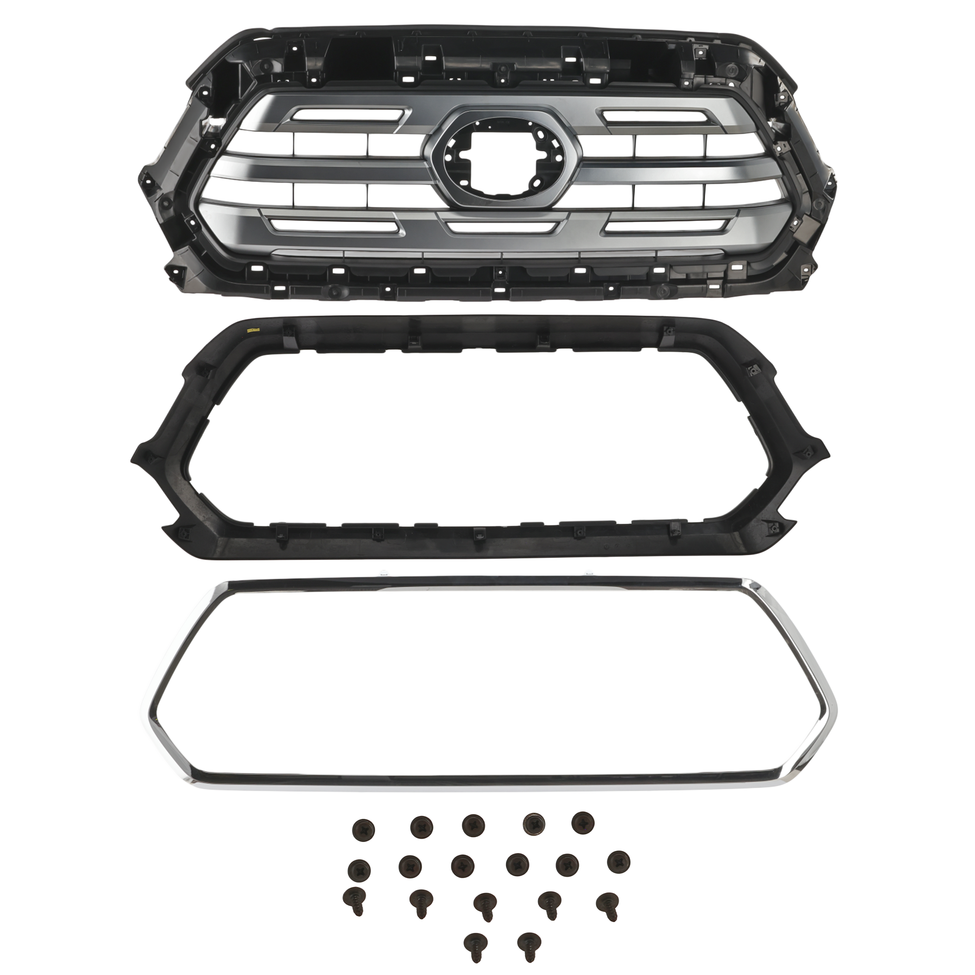 AM TACOMA 18-19 GRILLE Paint to Match w Chrome Black Frame Chrome Painted Molding w Front Emblem w o Nightshade Edition Limited Model SKU RT07010060 Partslink TO1200475 OEM 5310104030C0