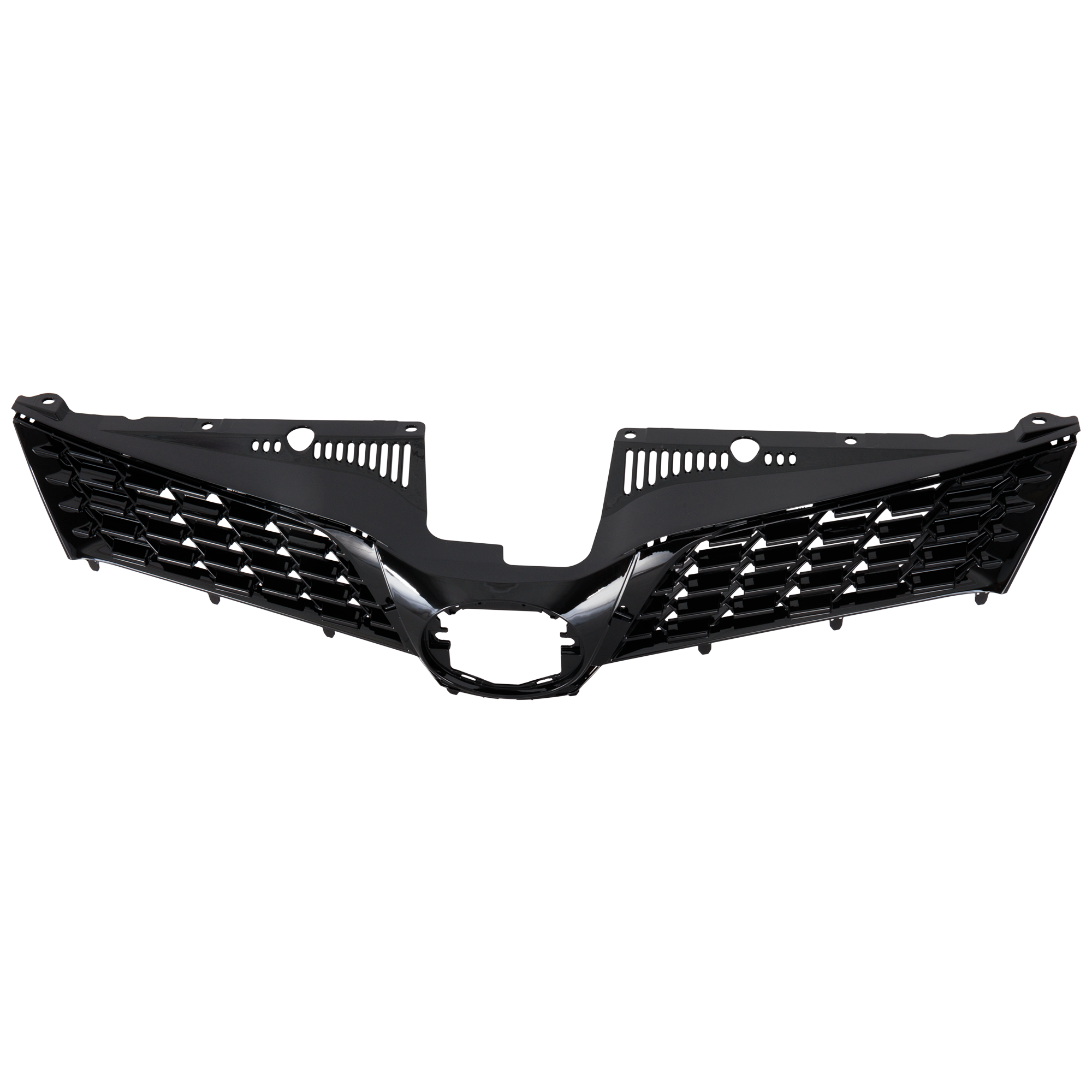 AM SIENNA 18-20 GRILLE Gloss Black Shell and Insert w Textured Gray Molding SE Model w o Emblem SKU RT07010113 Partslink TO1200429 OEM 5311408060