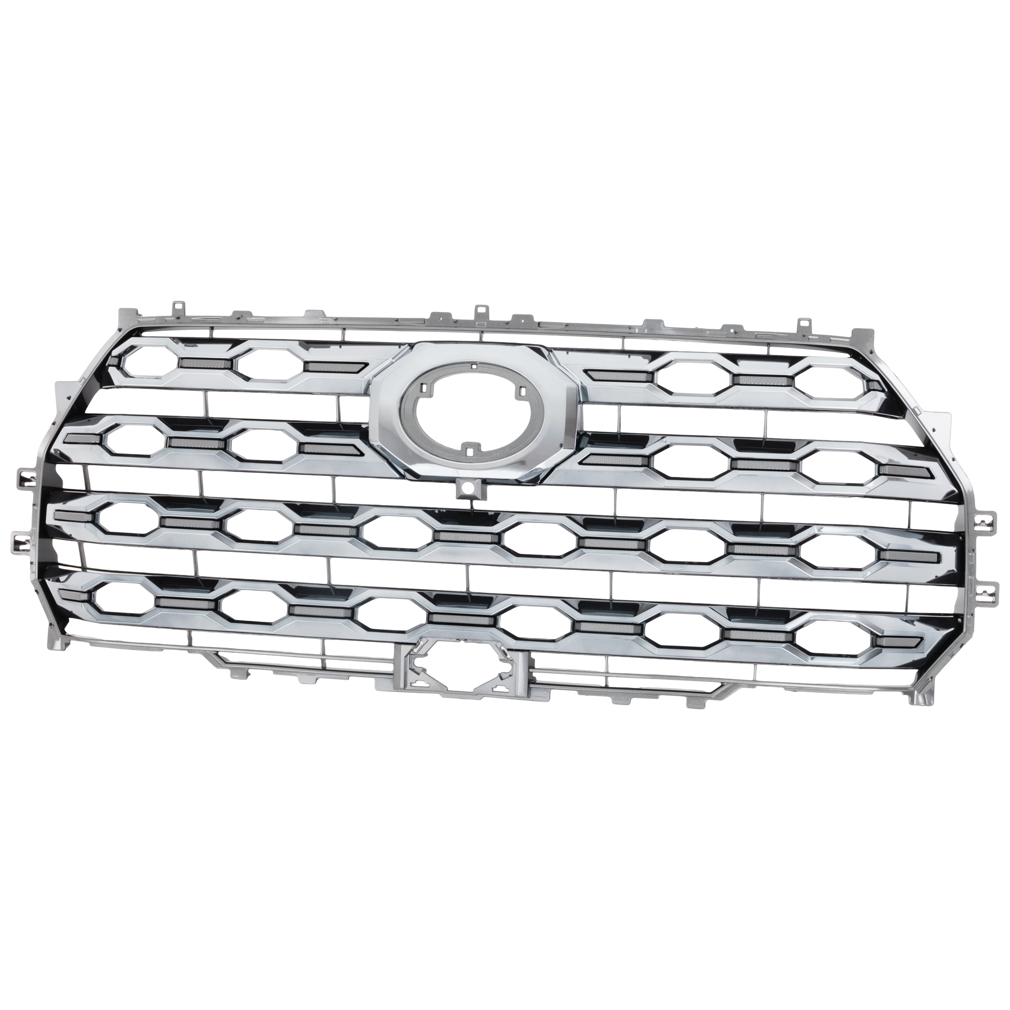 AM TUNDRA 22-24 GRILLE Painted Gray Shell and Insert w Chrome Black Molding Platinum Model w o 1794 Edition and TRD Off Road Package CAPA SKU RT07010121Q Partslink TO1200493C OEM 531010C160