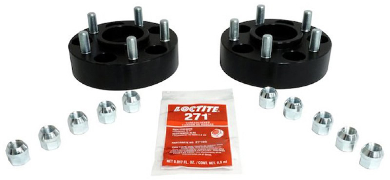 AM Black Aluminum Steel Front or Rear Left Right Included 1-1-2in Wide Wheel Spacer Set 2 Pieces w 5 on 4-1-2in Pattern Includes 2 Gloss Black Anodized Wheel Spacers and 10 Wheel Nuts These Wheel SKU RT0RT32012