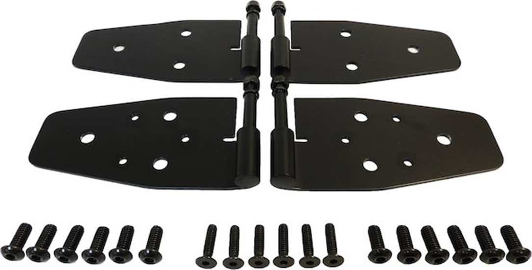 AM Black Stainless Steel Front Upper Lower Left Right Included Matte Black Powder Coated Stainless Steel Door Hinge Set Includes 4 Door Hinges and Hardware Set of 4-1 year or 12-000 mile RT Off Road SKU RT0RT34094
