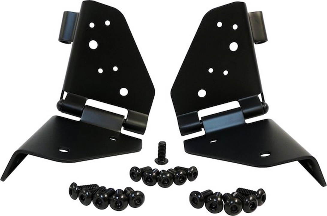 AM Black Stainless Steel Left Right Included Matte Black Powder Coated Windshield Hinge Set Includes 2 Hinges and Hardware Set of 2-1 year or 12-000 mile RT Off Road limited warranty SKU RT0RT34096