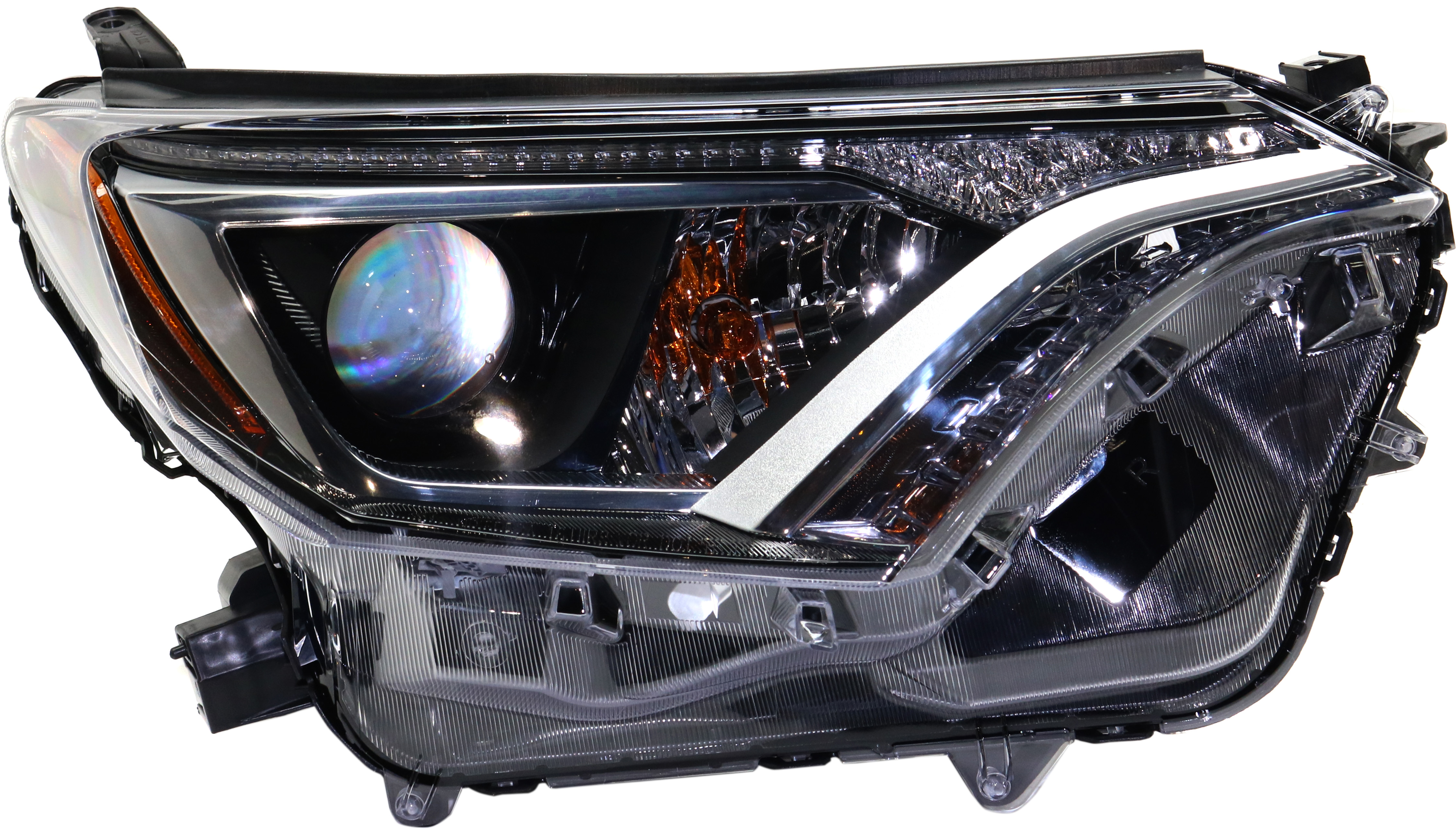 AM RAV4-16-18 HEAD LAMP RH Assembly Halogen w Chrome Bezel Exc. Hybrid Model North America Built SKU RT10010003 Partslink TO2503247 OEM 811100R080