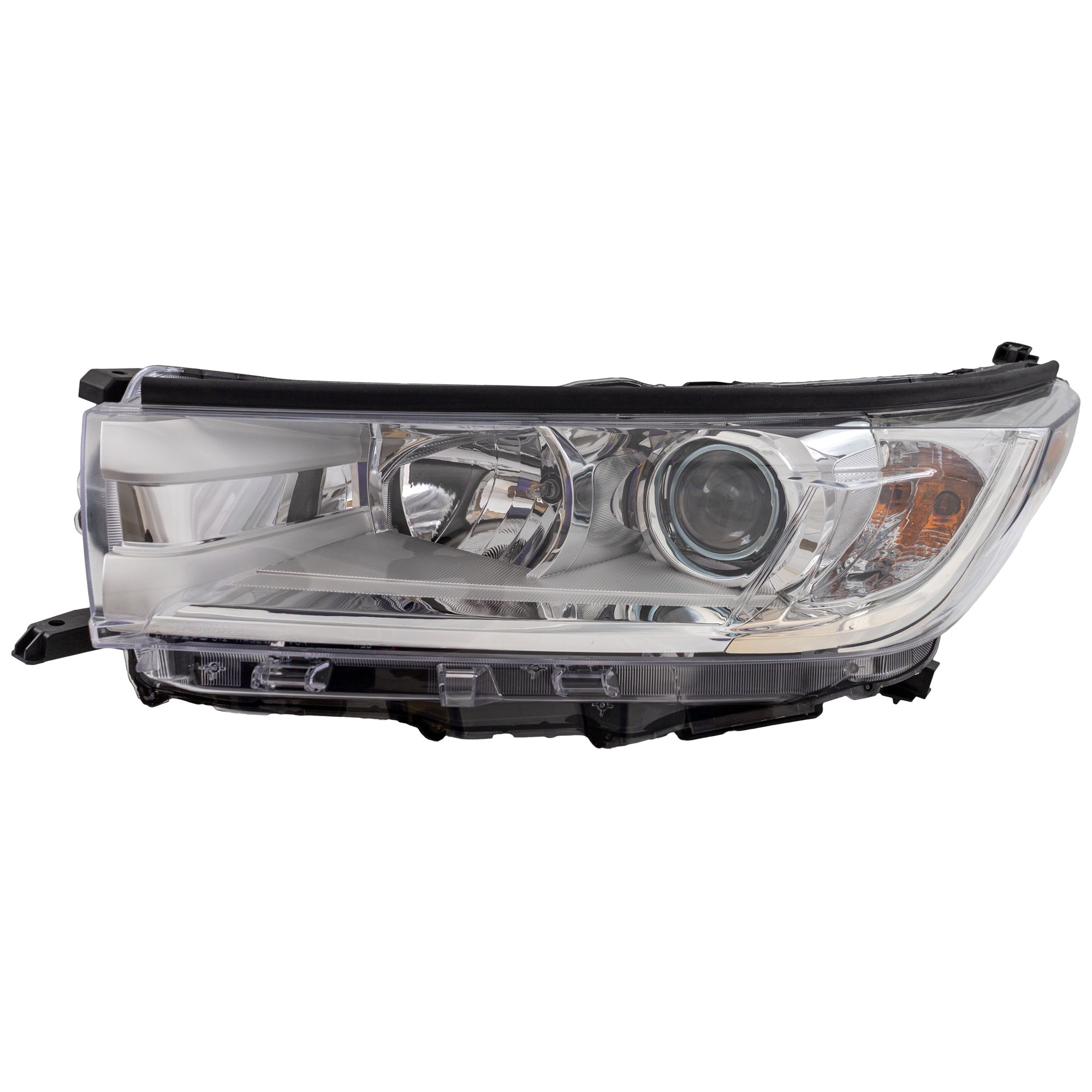 AM HIGHLANDER 17-19 HEAD LAMP LH Assembly w Smoked Chrome Accent w o LED Daytime Running Light CAPA SKU RT10010024Q Partslink TO2502251C OEM 811500E330