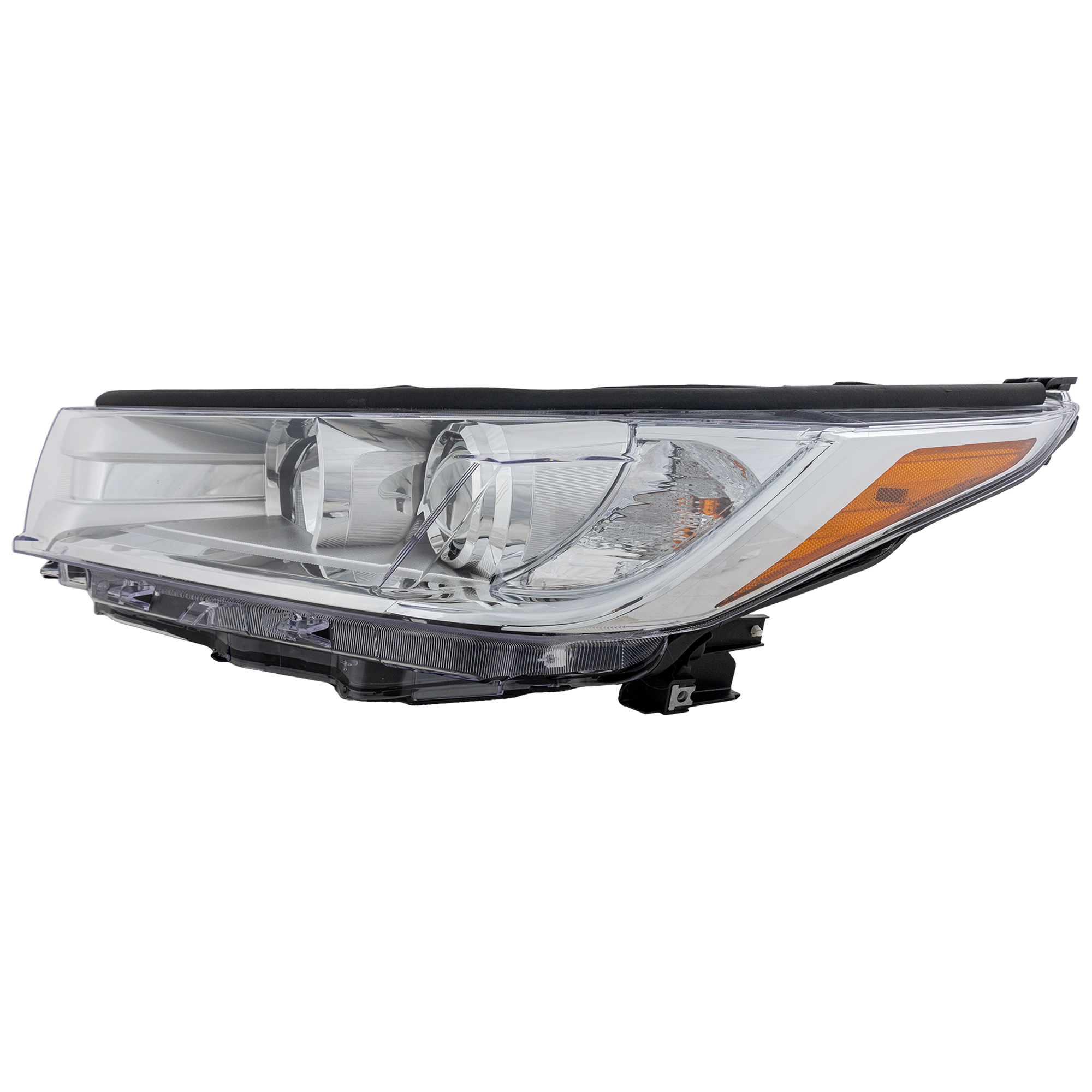 AM HIGHLANDER 17-19 HEAD LAMP LH Assembly w Smoked Chrome Accent w o LED Daytime Running Light SKU RT10010024 Partslink TO2502251 OEM 811500E330