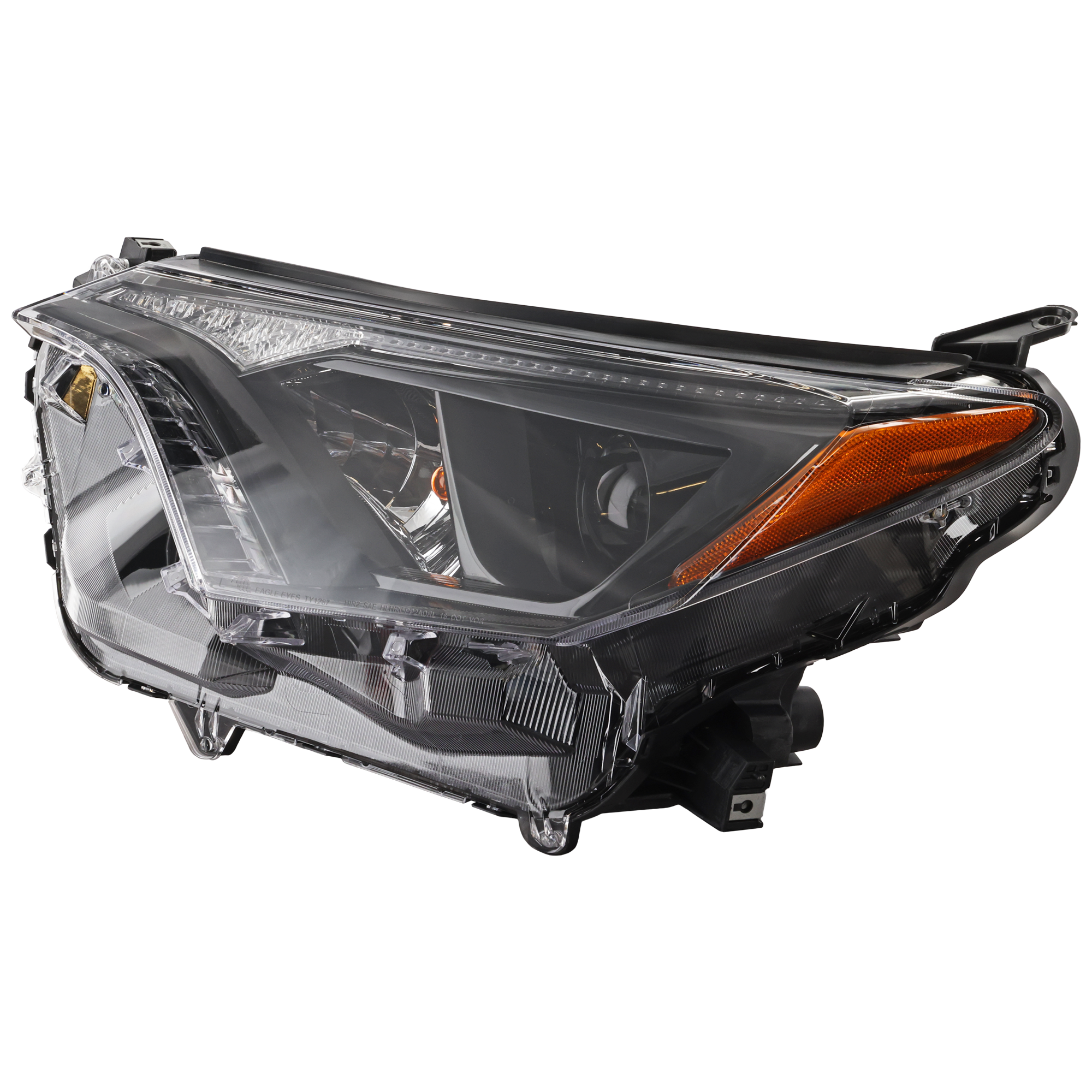 AM RAV4-16-18 HEAD LAMP LH Assembly Halogen w Black Bezel Exc. Hybrid Model North America Built Vehicle SKU RT10010034 Partslink TO2502268 OEM 811500R180