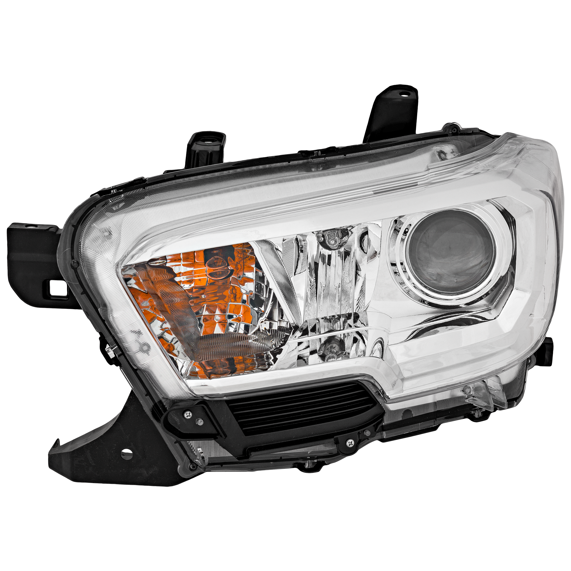 AM TACOMA 19-23 HEAD LAMP LH Assembly Halogen Chrome Interior w o LED Daytime Running Light w o Fog Light Holes CAPA SKU RT10010038Q Partslink TO2502284C OEM 8115004251