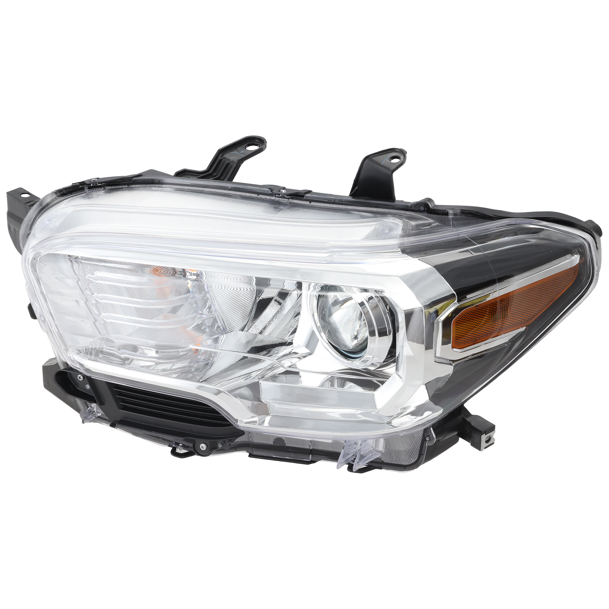 AM TACOMA 19-23 HEAD LAMP LH Assembly Halogen Chrome Interior w o LED Daytime Running Light w Fog Light Holes CAPA SKU RT10010058Q Partslink TO2502276C OEM 8115004262