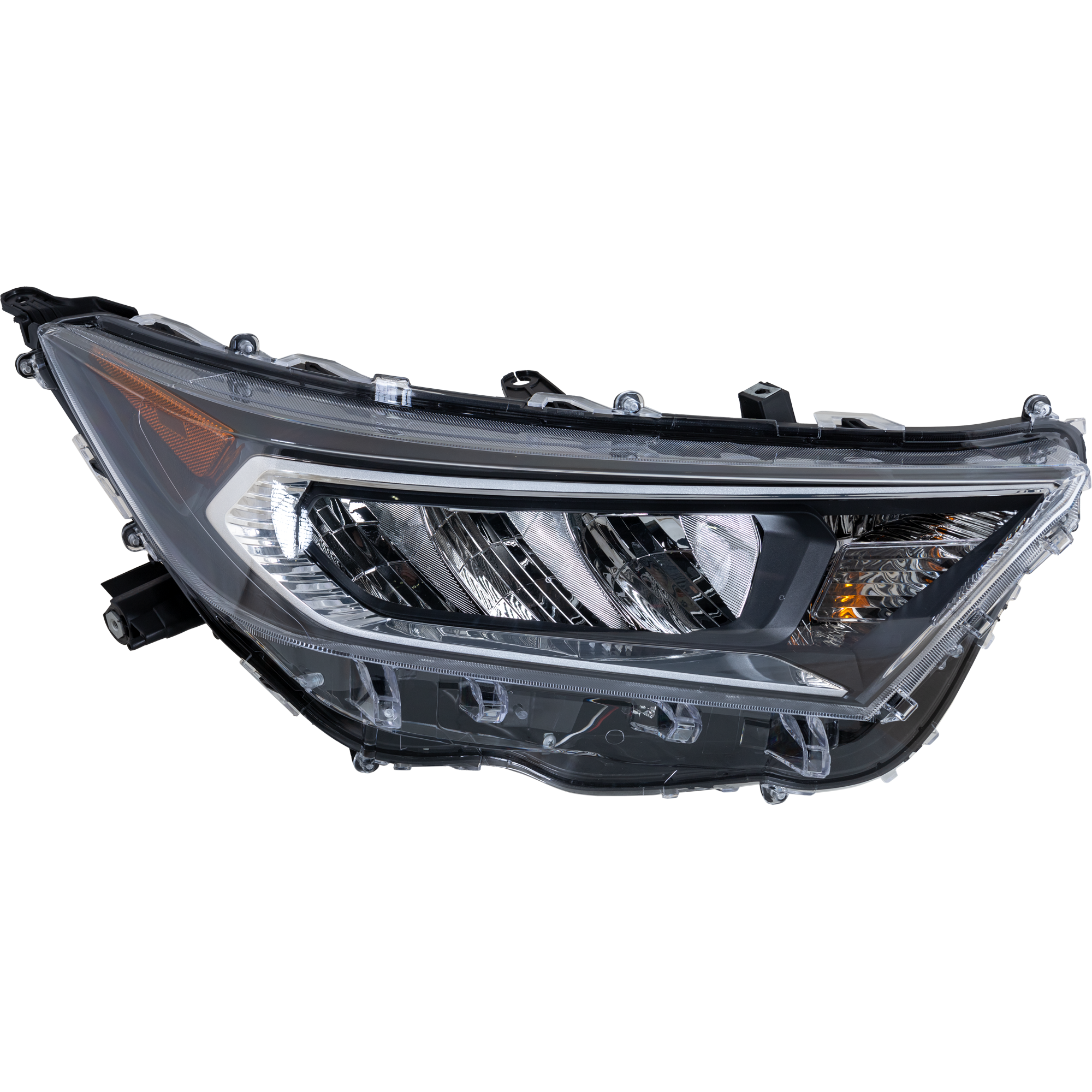 AM RAV4-19-21 HEAD LAMP RH Assembly LED Chrome Bezel North America Built Vehicle Adventure Limited Trail TRD Off Road XLE XLE Premium Models CAPA SKU RT10010073Q Partslink TO2503275C OEM 811100R140