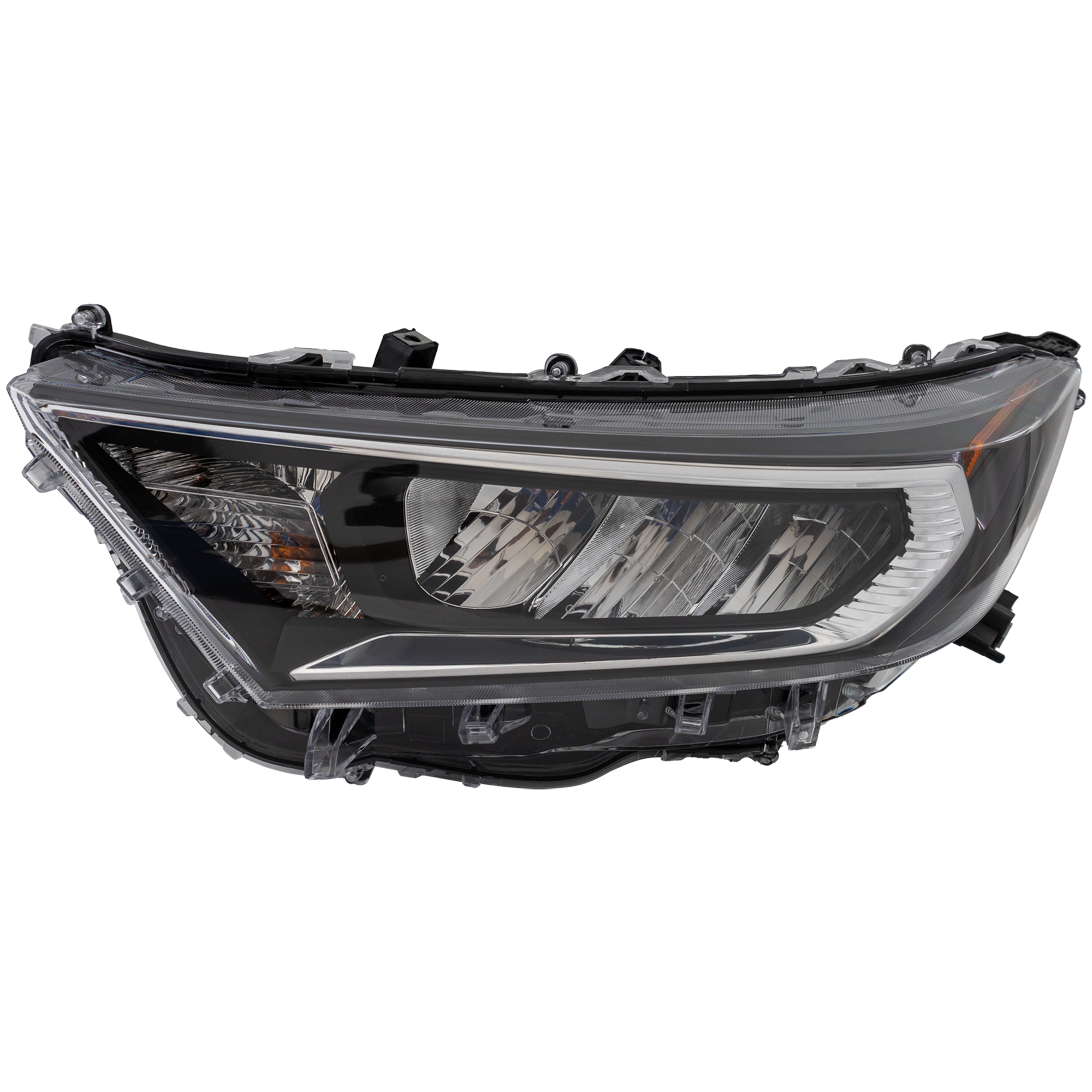 AM RAV4-19-21 HEAD LAMP LH Assembly LED Chrome Bezel North America Built Vehicle Adventure Limited Trail TRD Off Road XLE XLE Premium Models SKU RT10010074 Partslink TO2502275 OEM 811500R140
