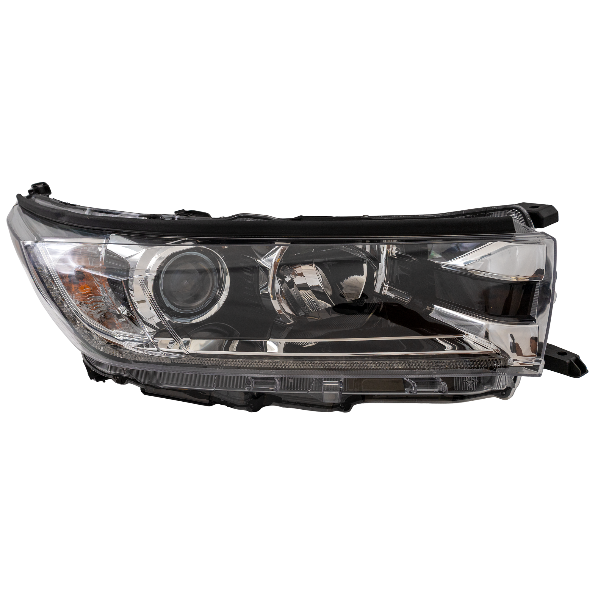AM HIGHLANDER 17-18 HEAD LAMP RH Assembly w Smoked Chrome Accent w LED Daytime Running Light SKU RT100101011 Partslink TO2503258 OEM 811100E360
