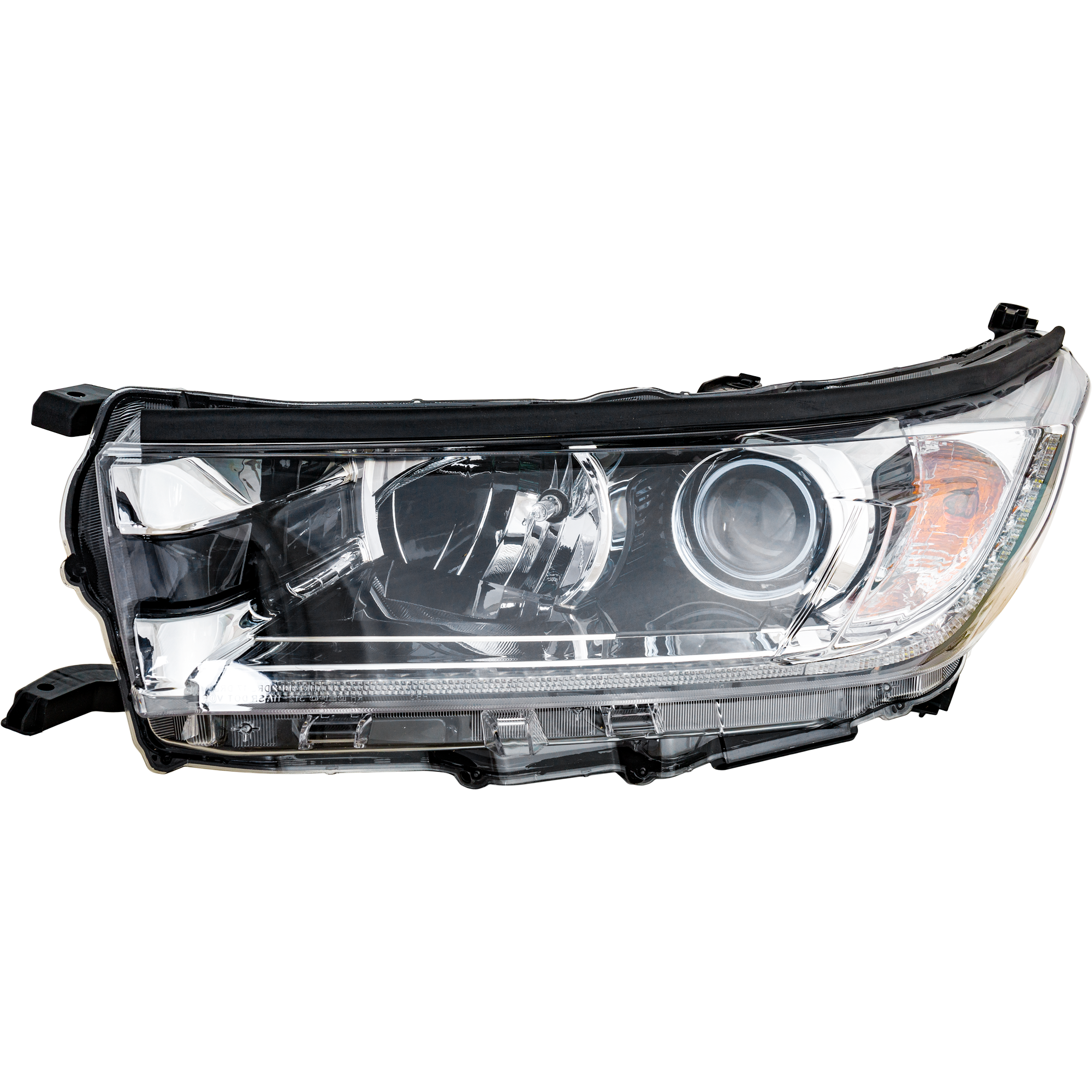 AM HIGHLANDER 17-18 HEAD LAMP LH Assembly w Smoked Chrome Accent w LED Daytime Running Light SKU RT100101012 Partslink TO2502258 OEM 811500E360